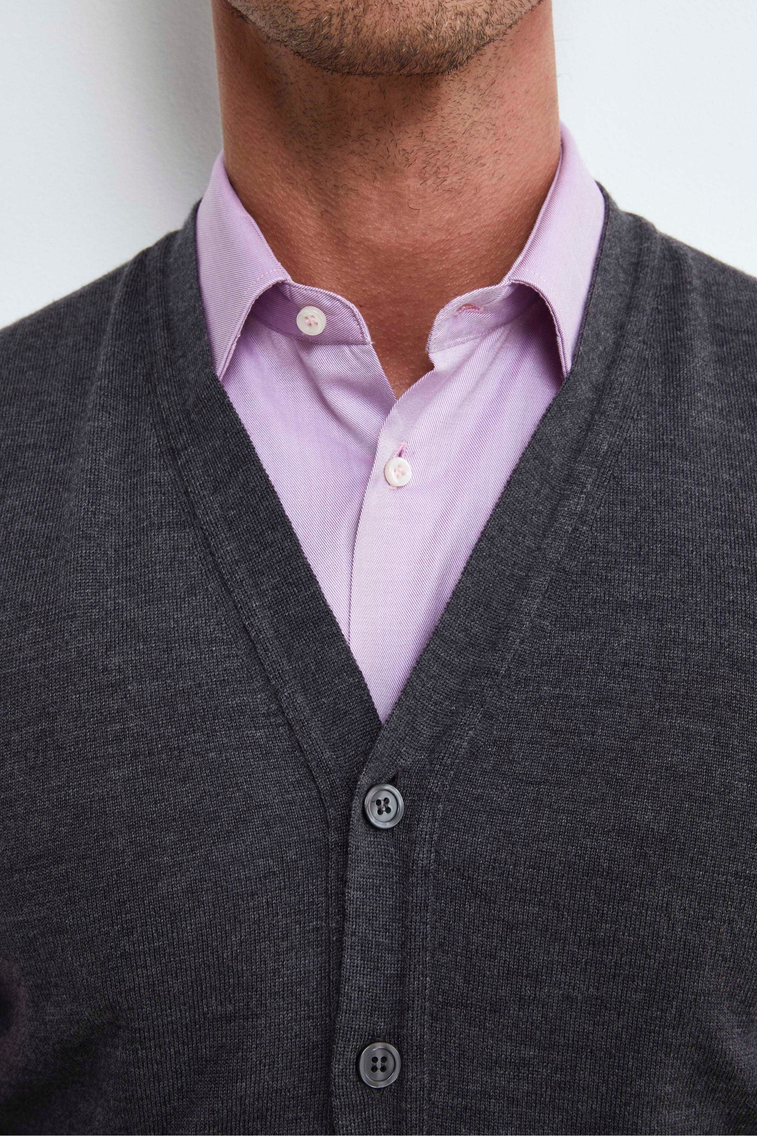 Gilet con Bottoni in Lana merino - ANTRACITE