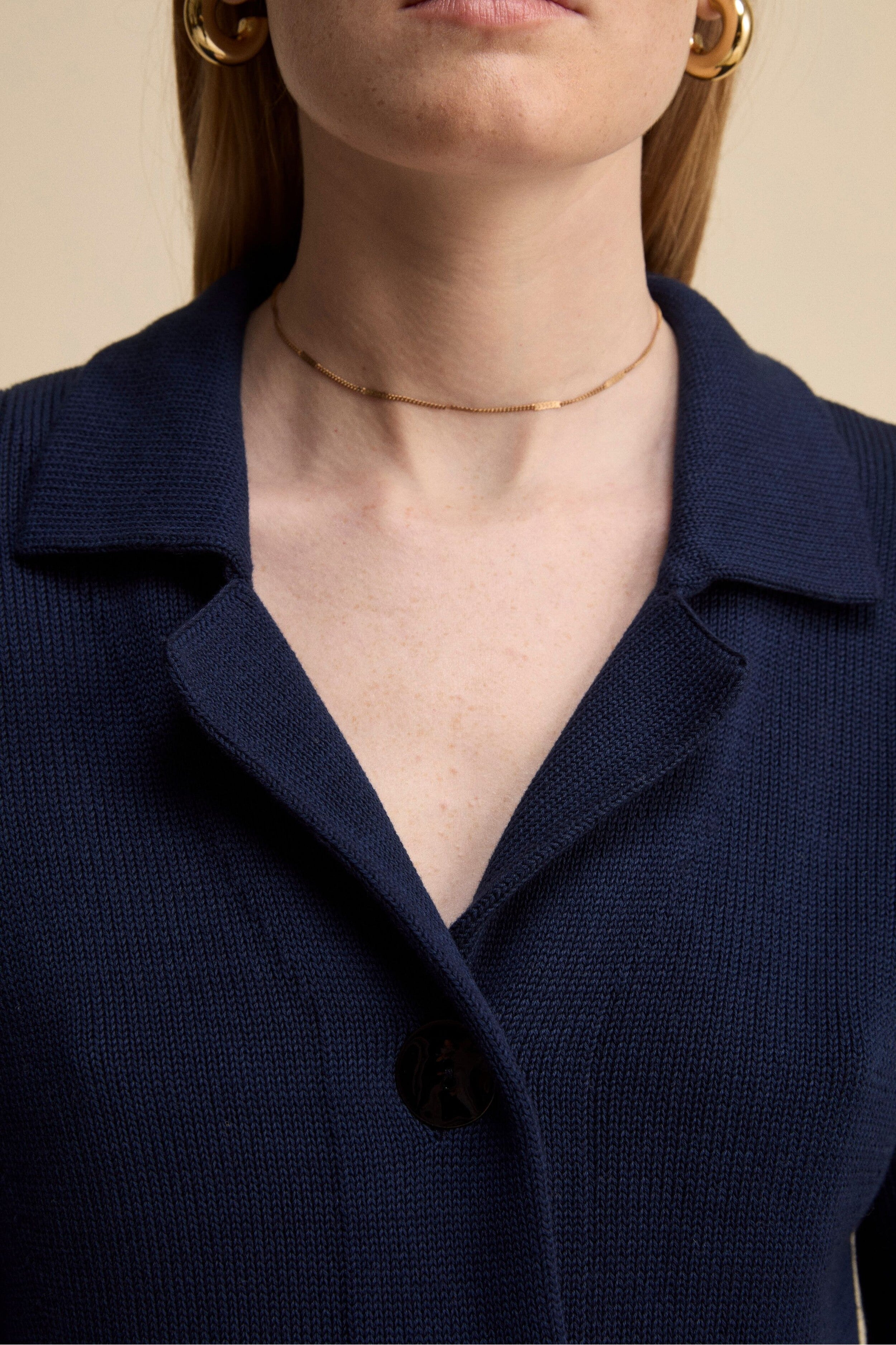 Cardigan in Cotone con Bottoni - BLU