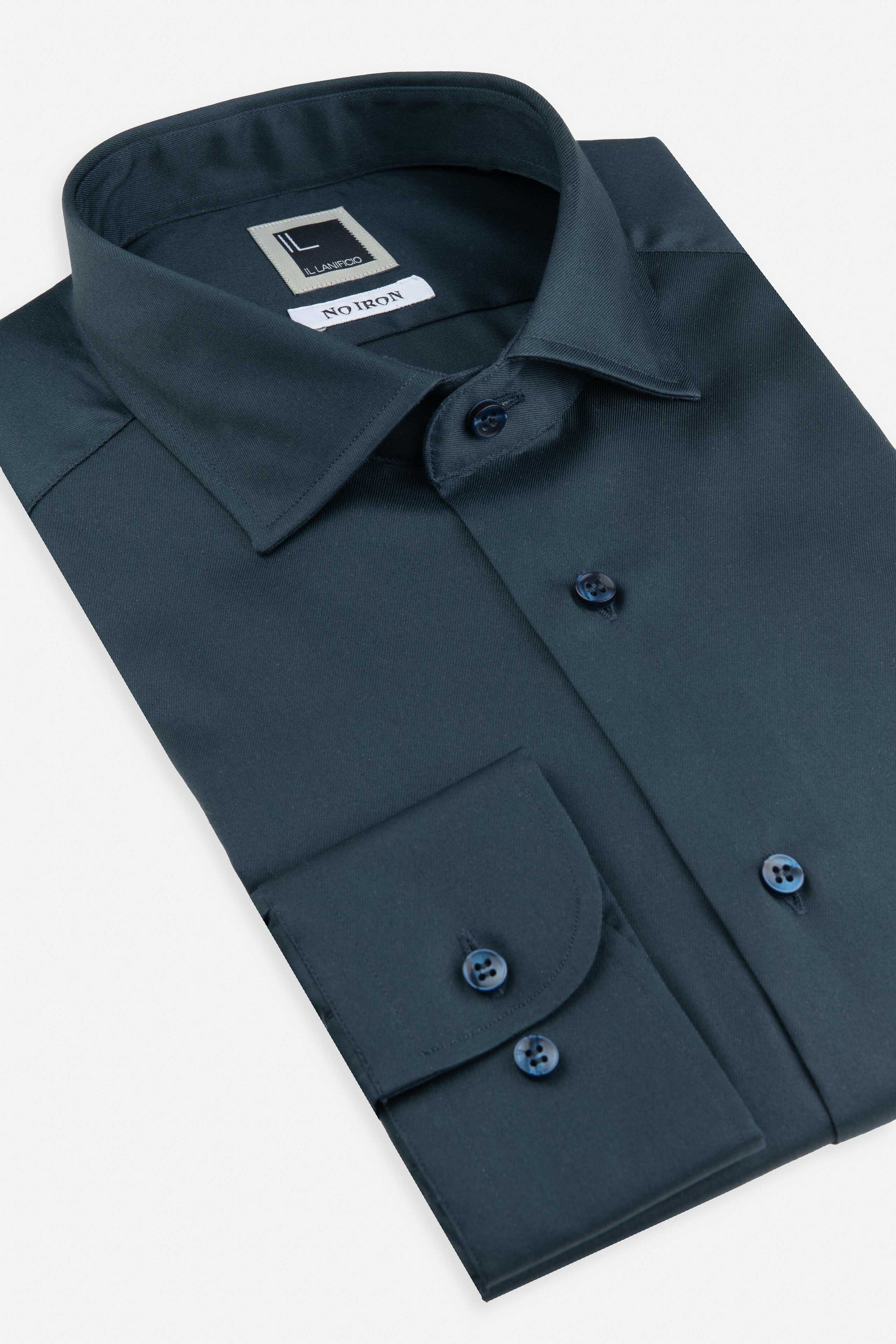 Camicia slim no stiro - BLU