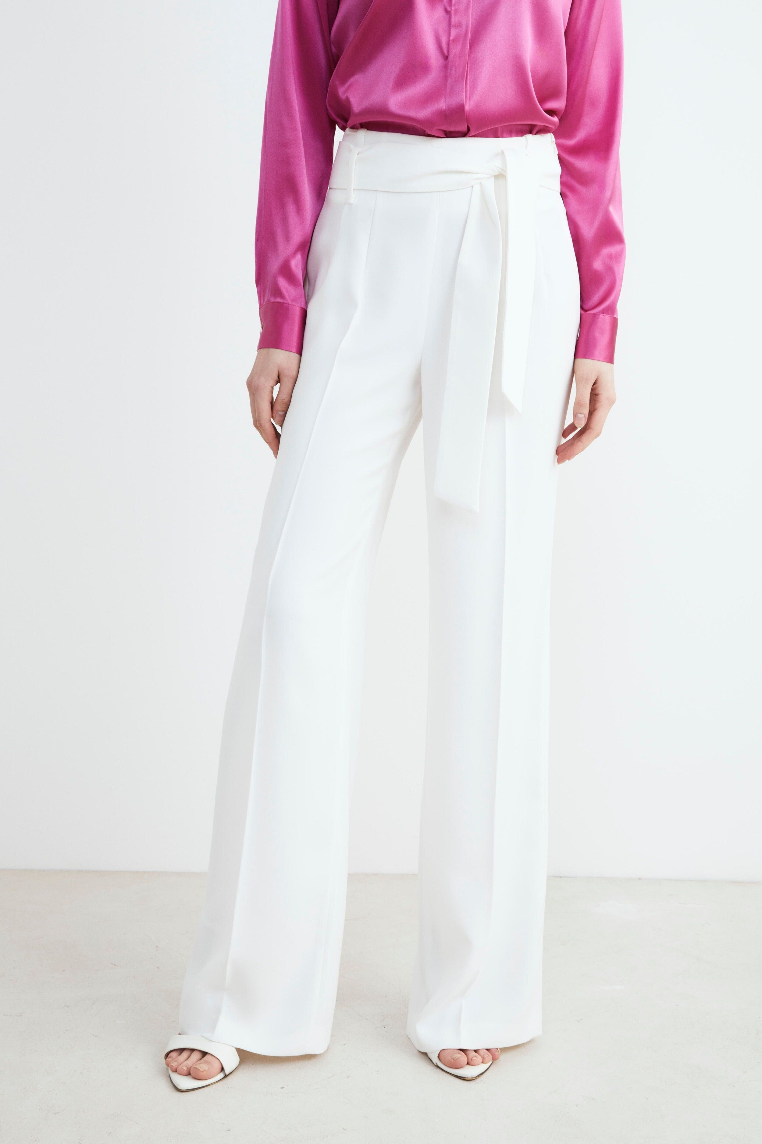 Pantaloni a palazzo - PANNA