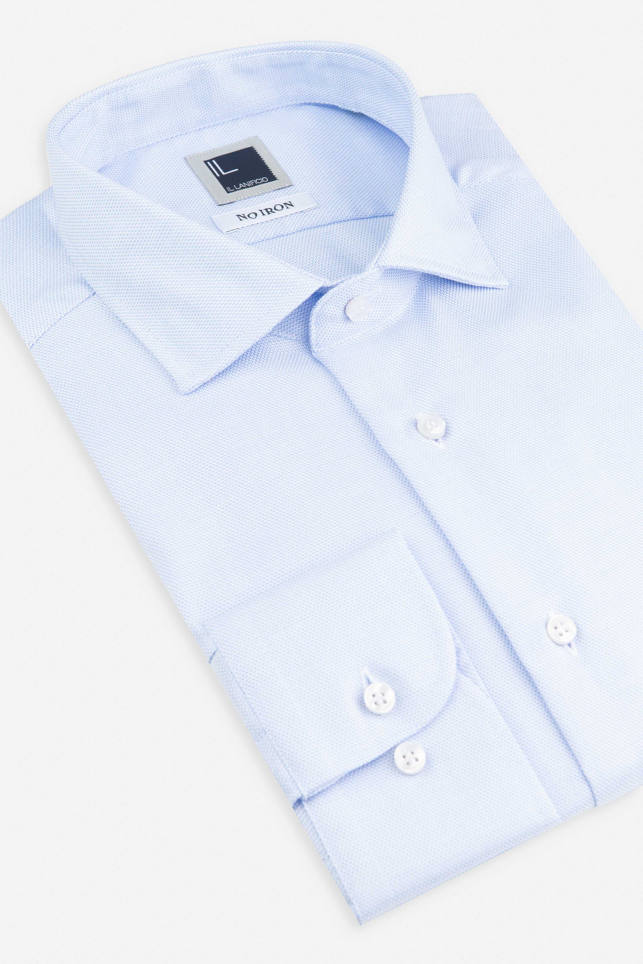 Camicia slim fit no stiro - AZZURRO