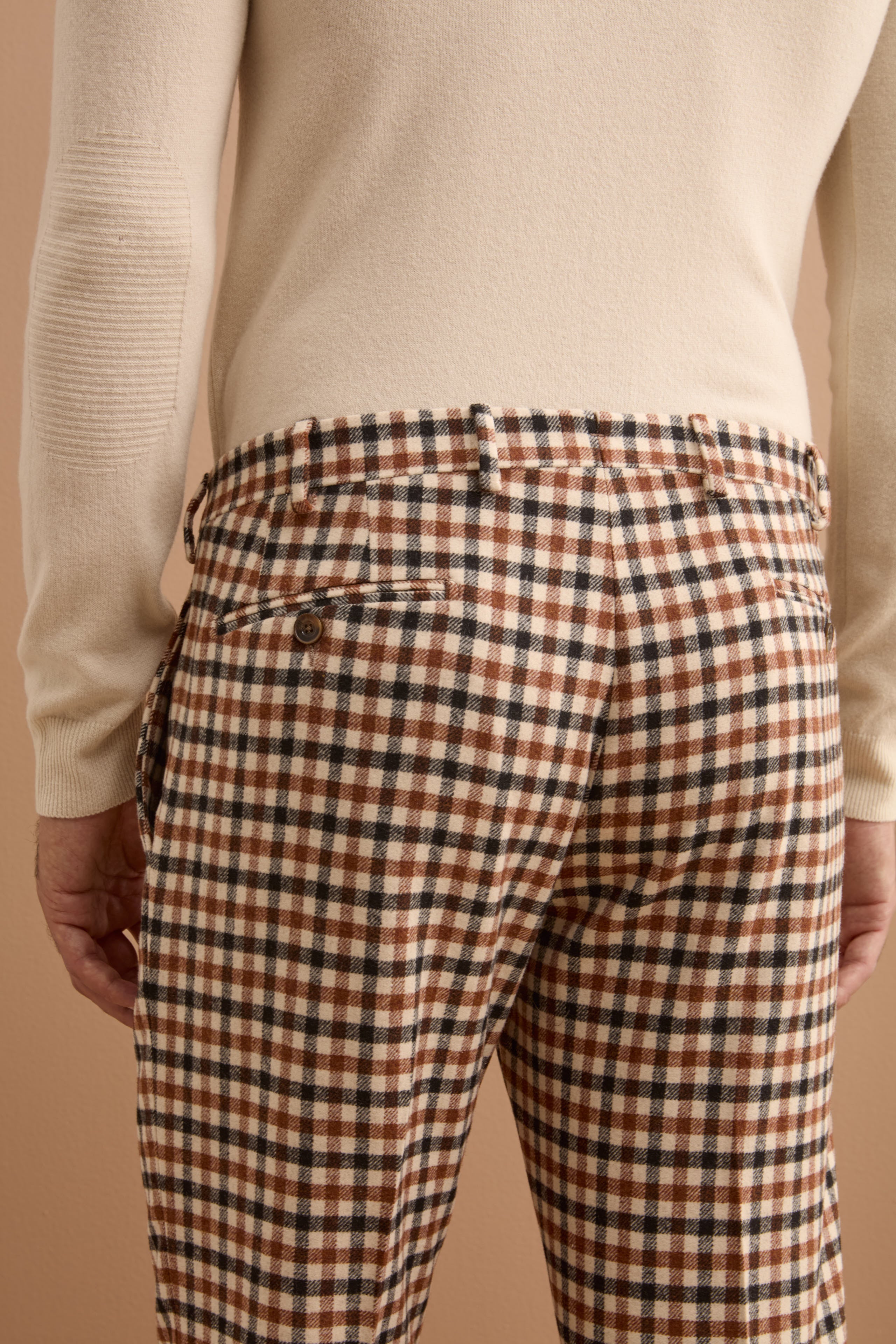 Pantalone Check Slim Fit in Misto Lana - Q.BRUCIATO