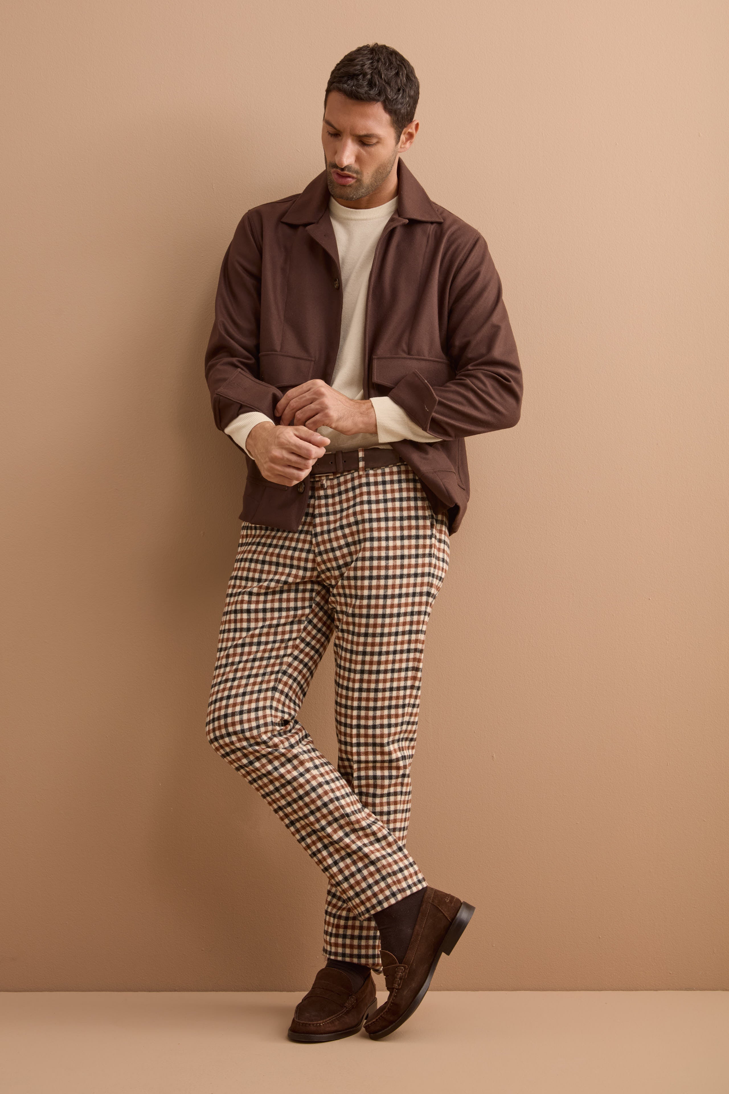 Pantalone Check Slim Fit in Misto Lana - Q.BRUCIATO