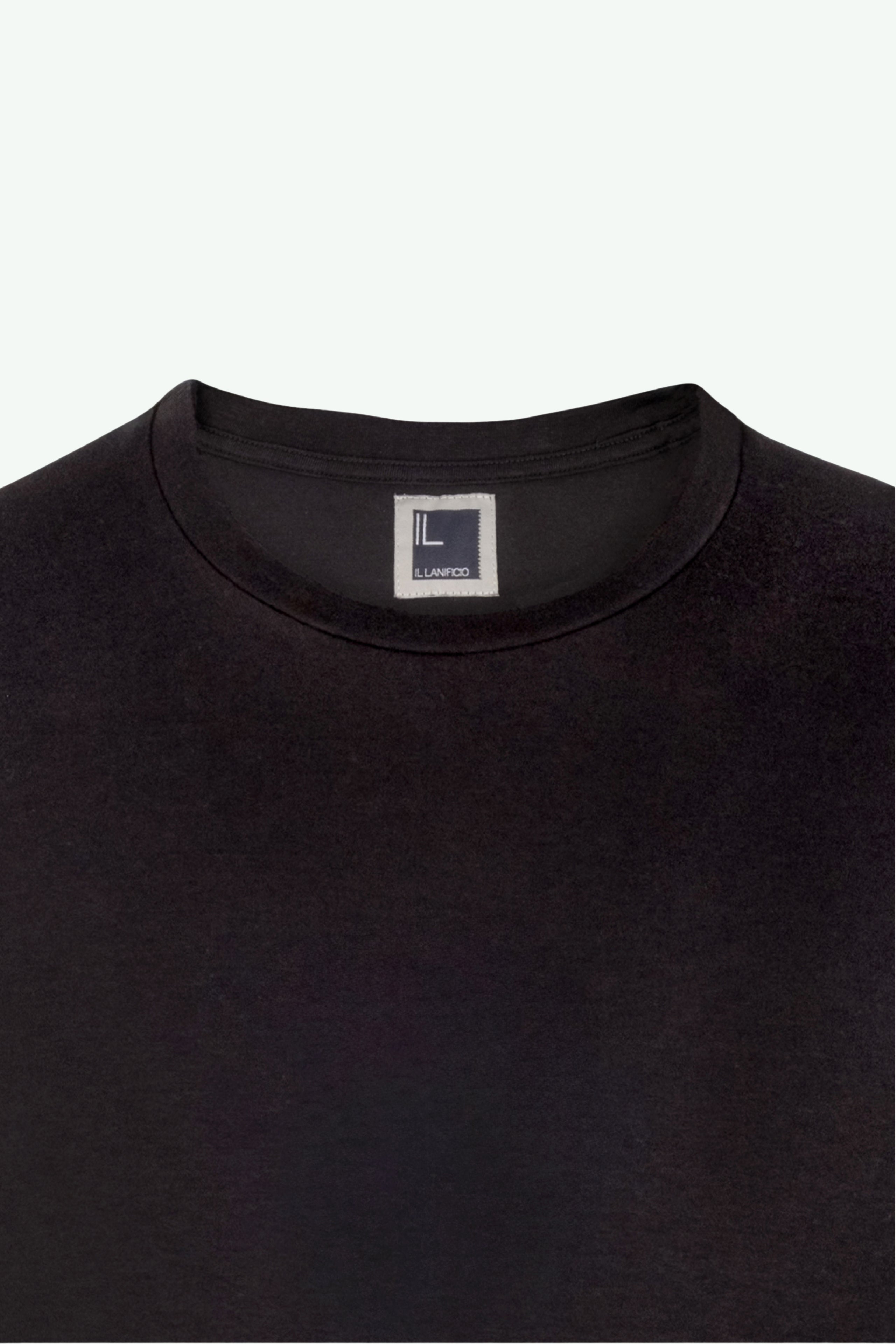T-Shirt Girocollo in Jersey di Cotone - NERO