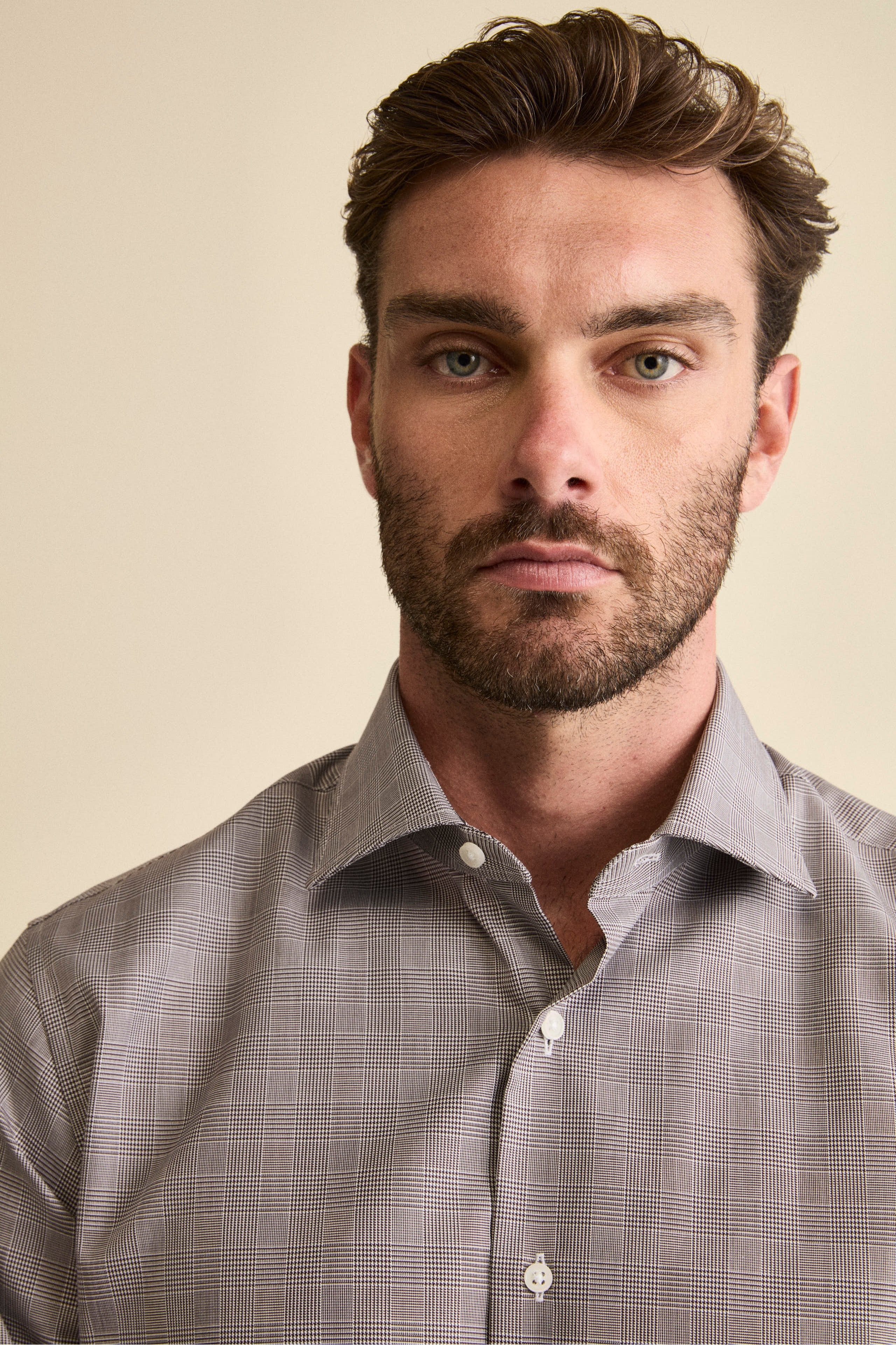 Camicia Custom Fit in Cotone con Collo Francese - P/POULE MARRONE