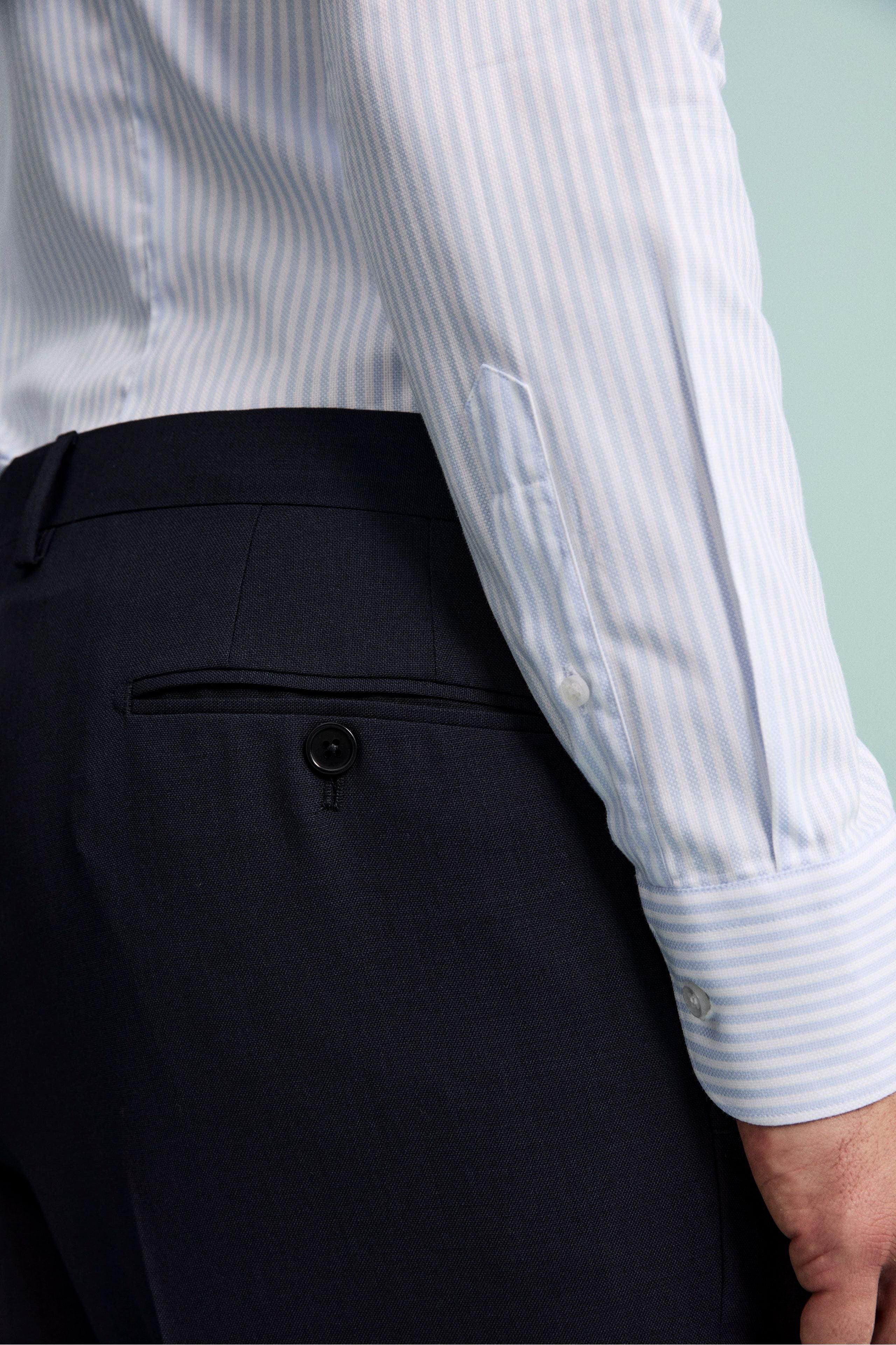 Pantalone Elegante in Lana Vergine Drop 8 - BLU