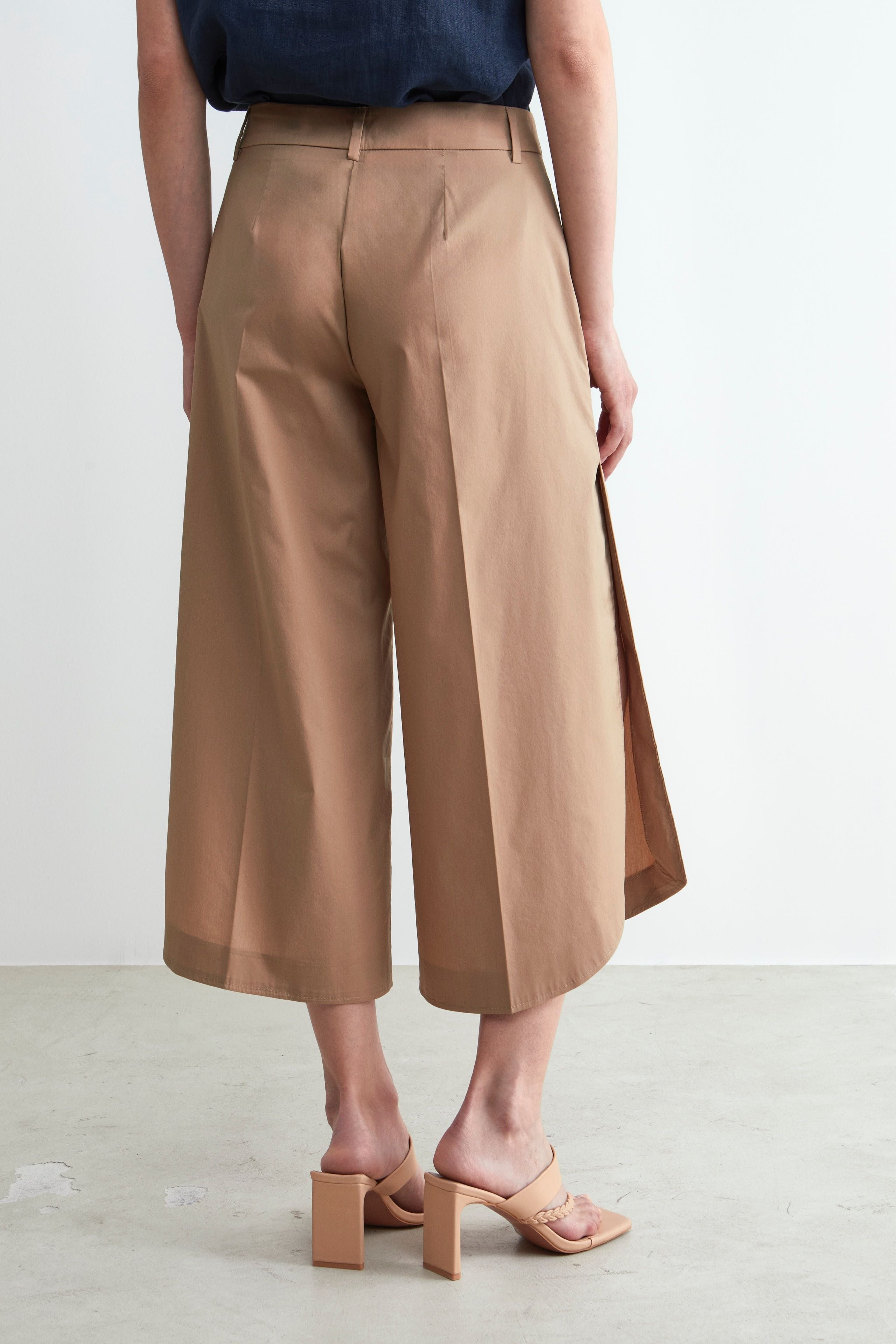 Pantaloni Culotte con Spacchi - KAKI