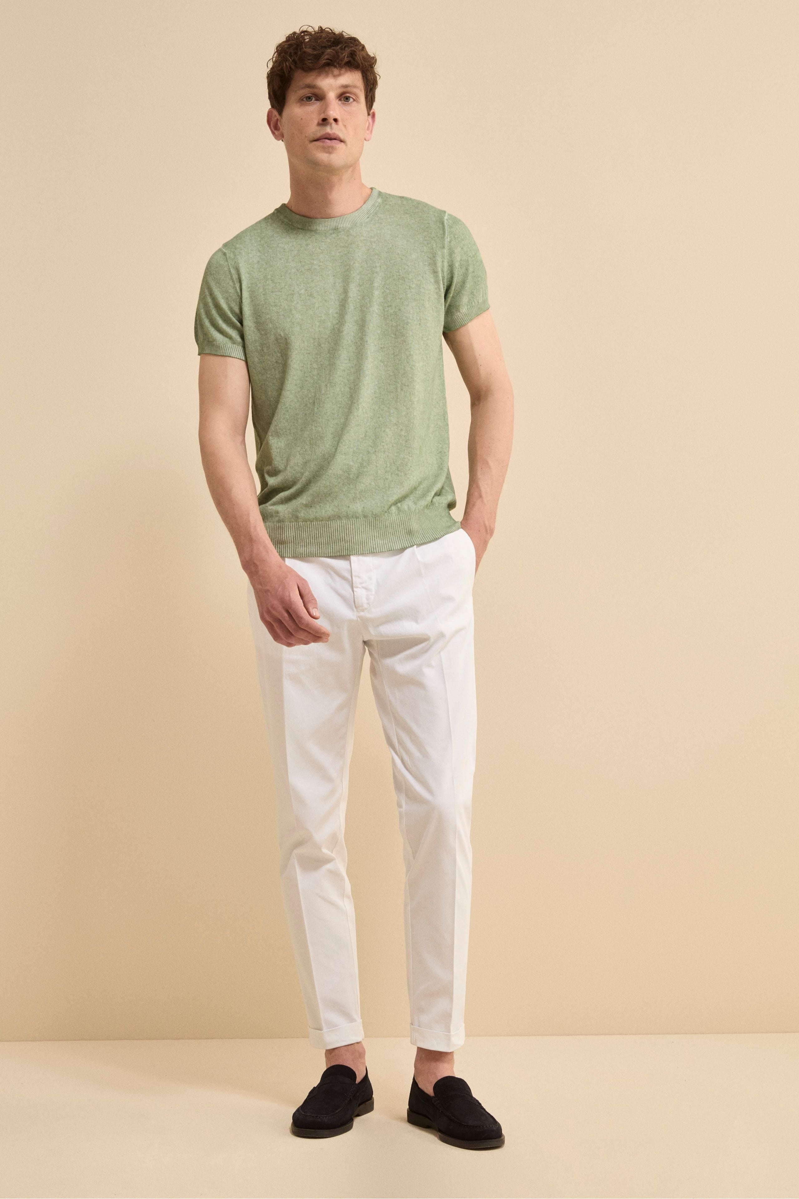 T-Shirt Rasata in Cotone Crêpe - VERDE