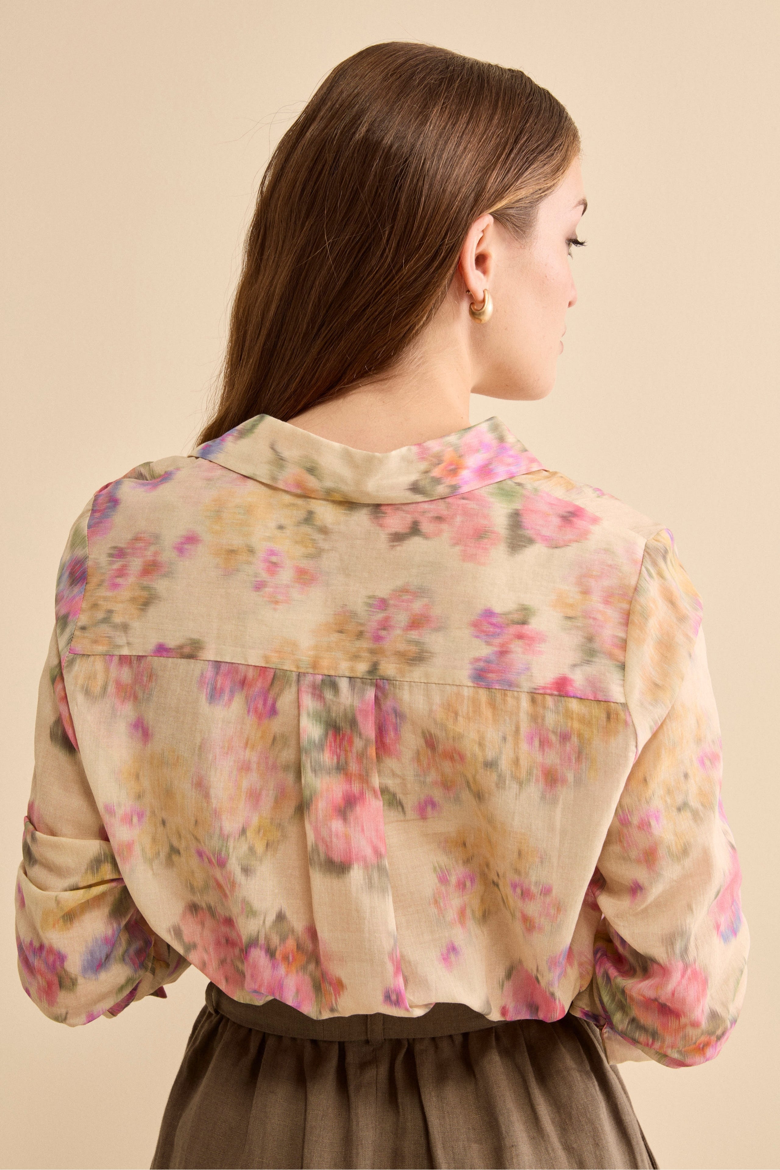 Camicia Over Floreale in Voile di Cotone - FANTASIA