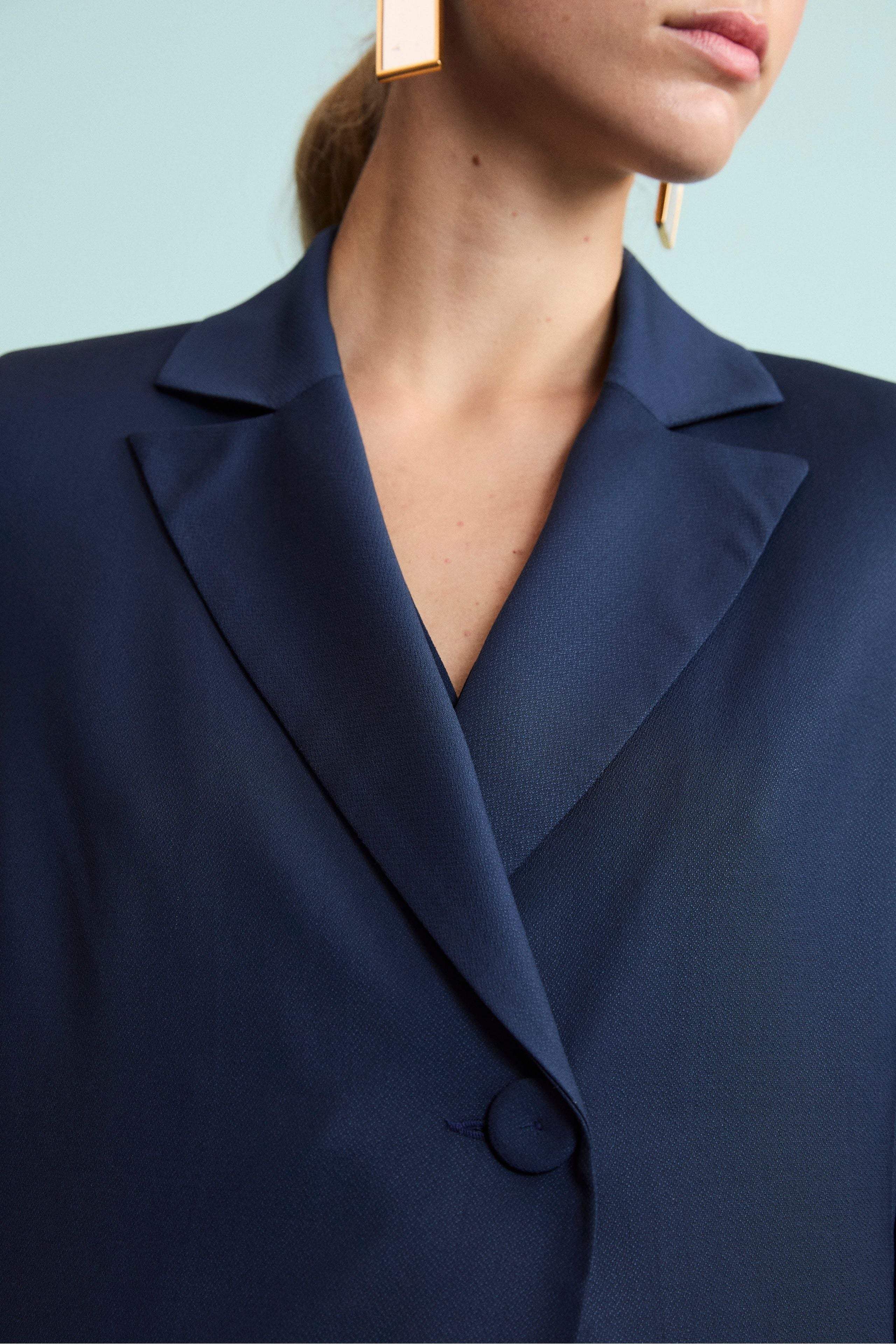 Giacca Elegante Foderata in Lana Vergine - BLU