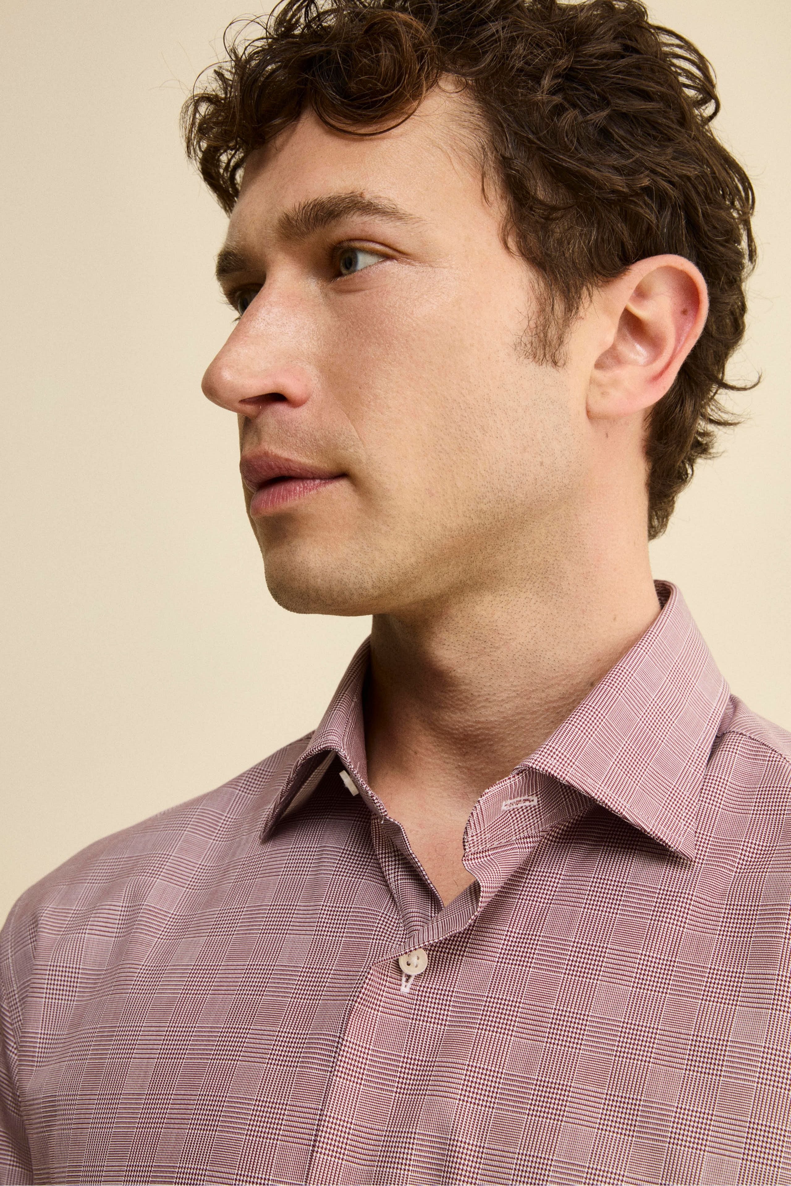 Camicia Custom Fit in Fantasia Pied de Poule - P/P BORDEAUX