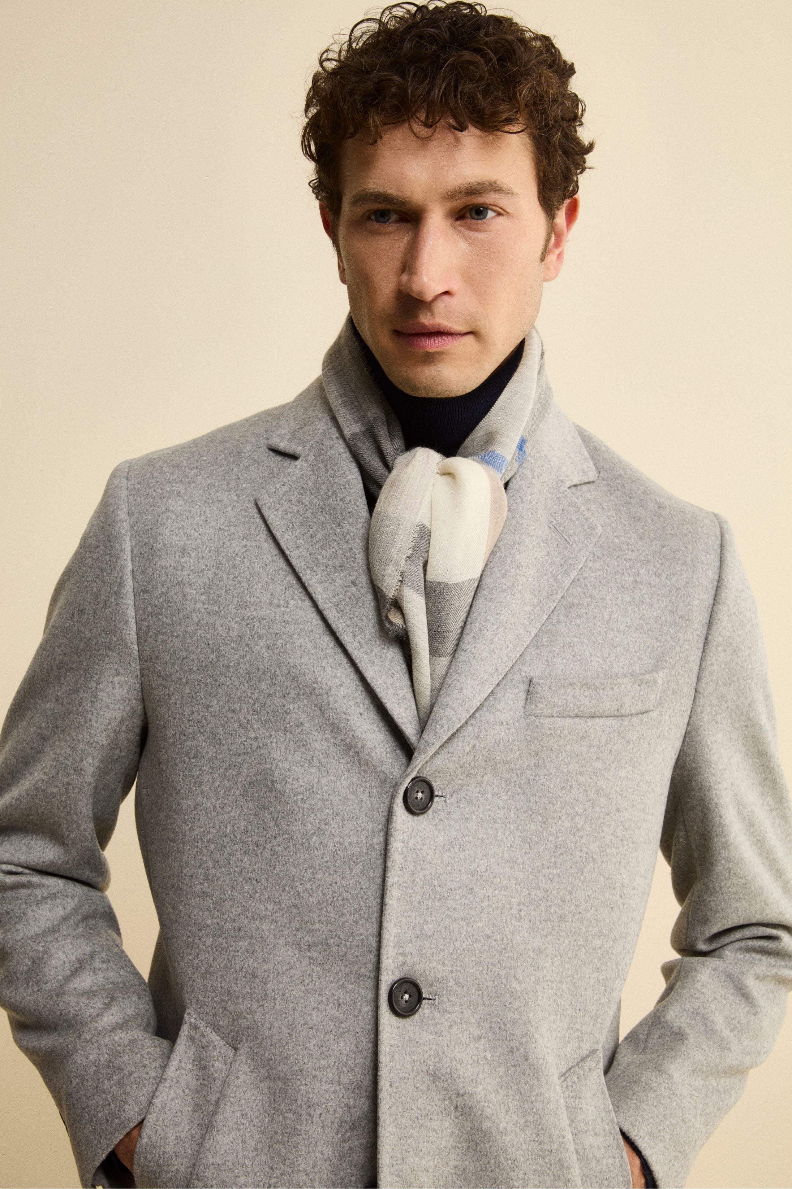 Stola Check in Cashmere - GRIGIO QUADRI