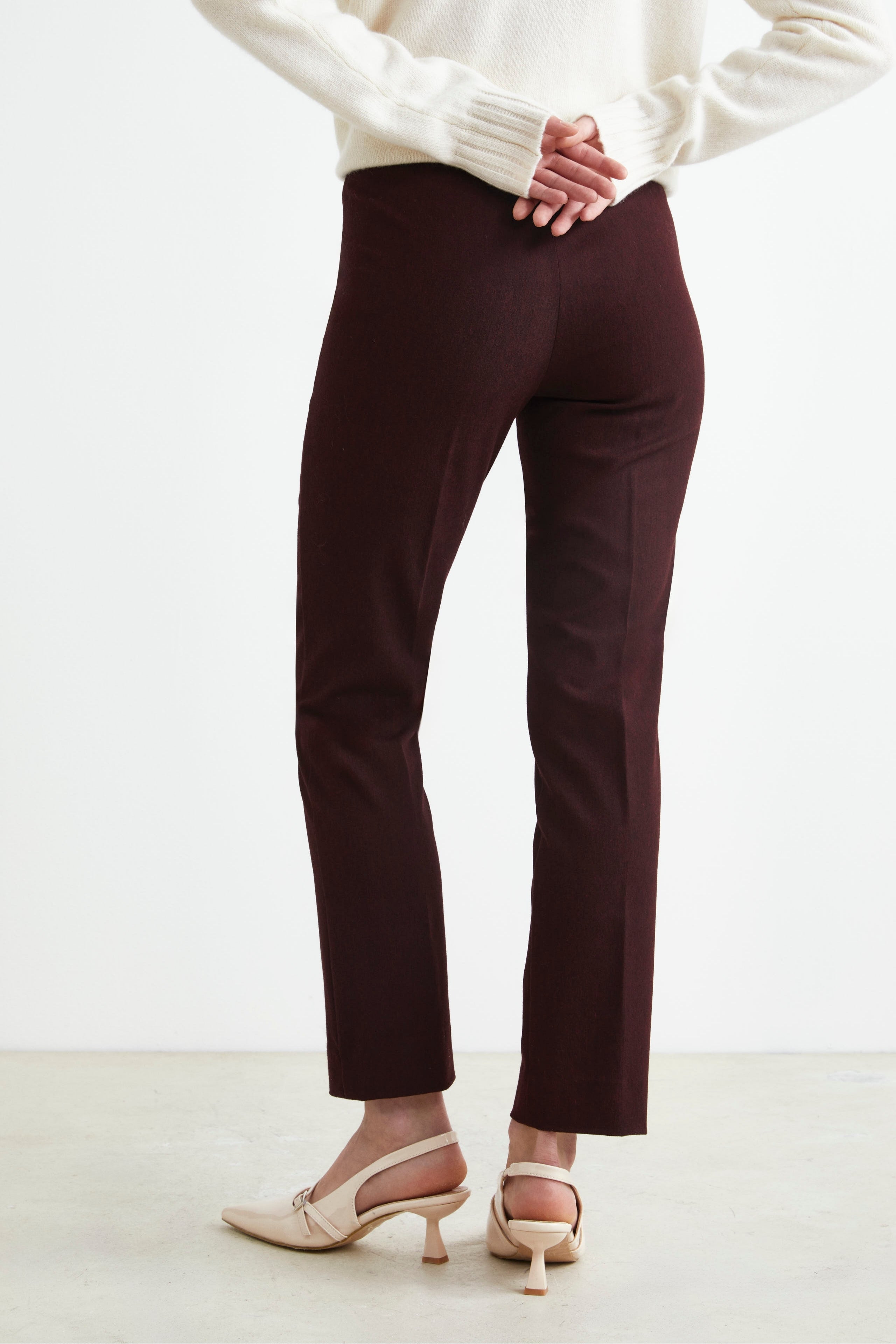 Pantaloni Sigaretta Stretch - BORDEAUX