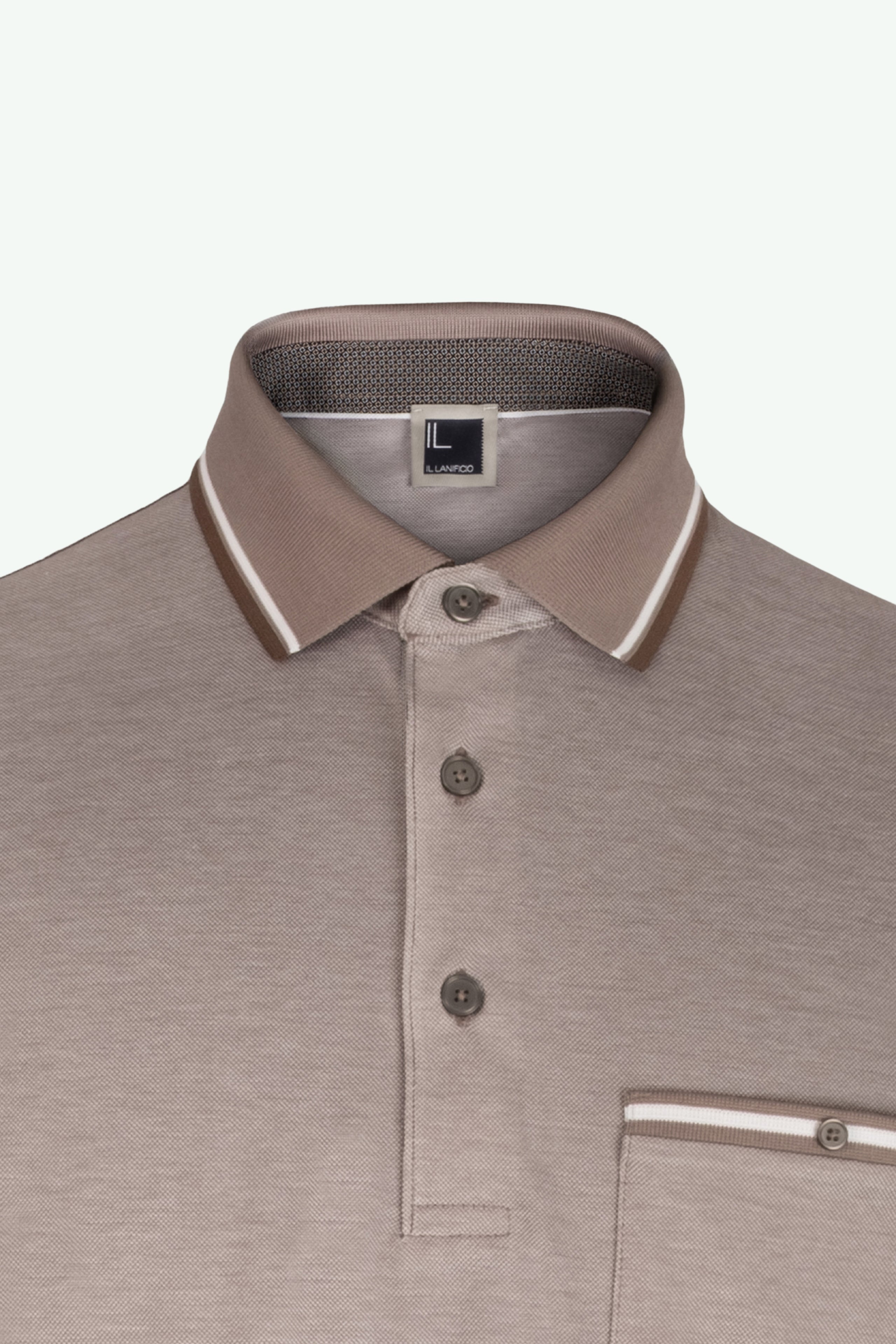 Polo Piquet in Filo di Scozia con Taschino - TORTORA