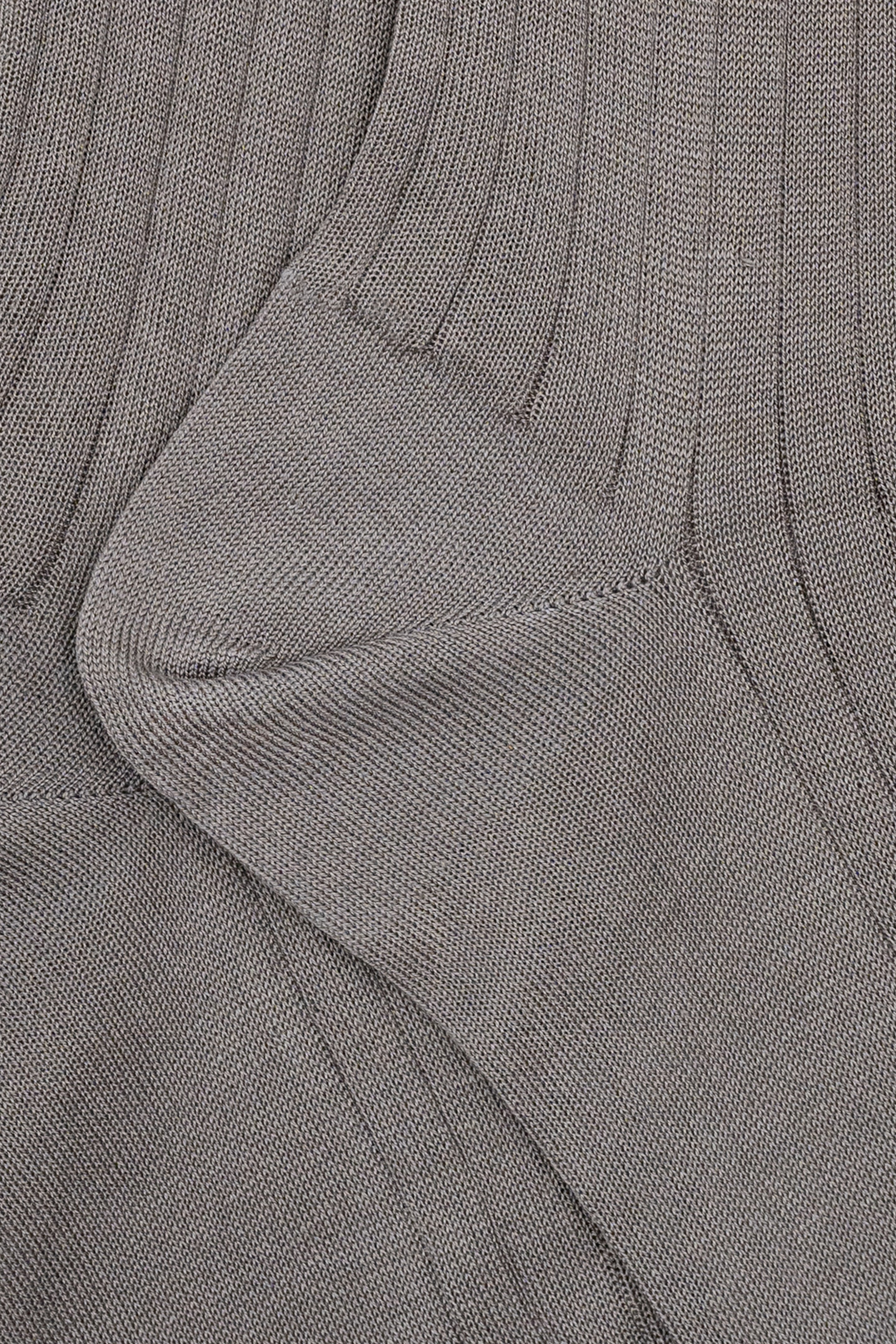 Calze Lunghe a Coste in Filo di Scozia - GRIGIO MEDIO