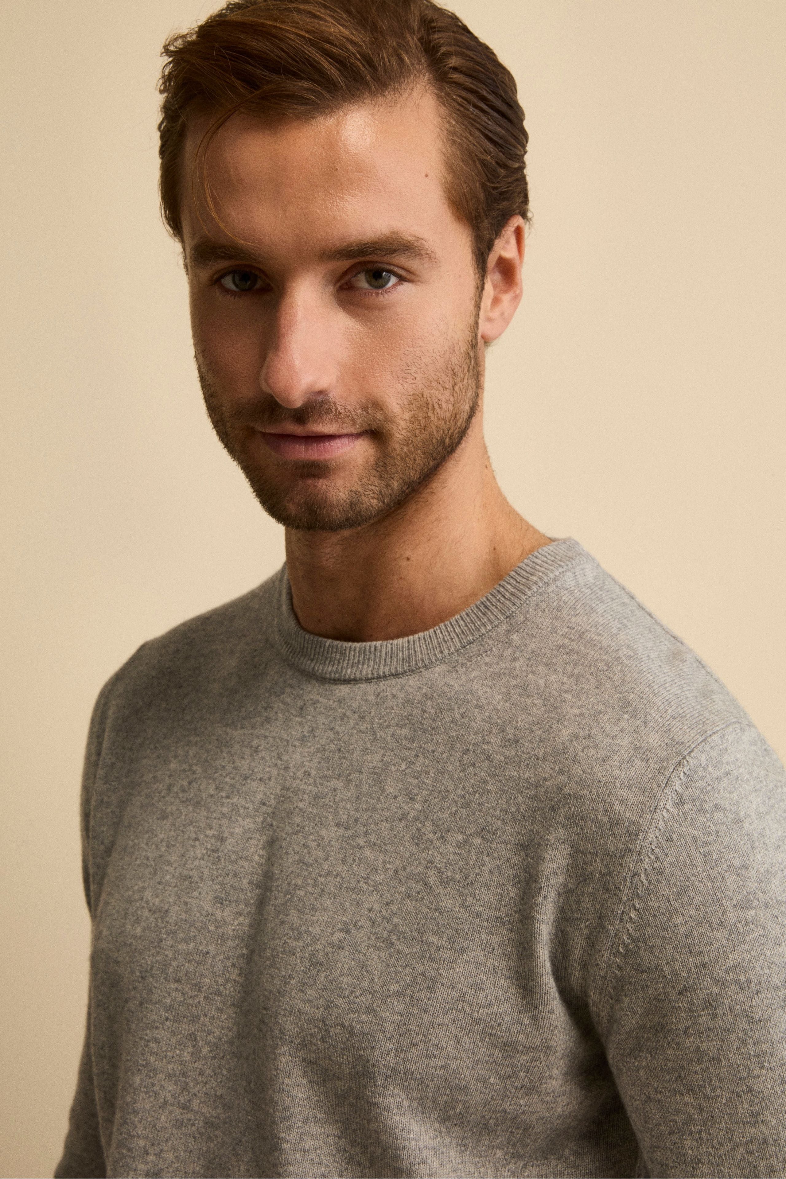 Girocollo in cashmere e seta - GRIGIO MELANGE