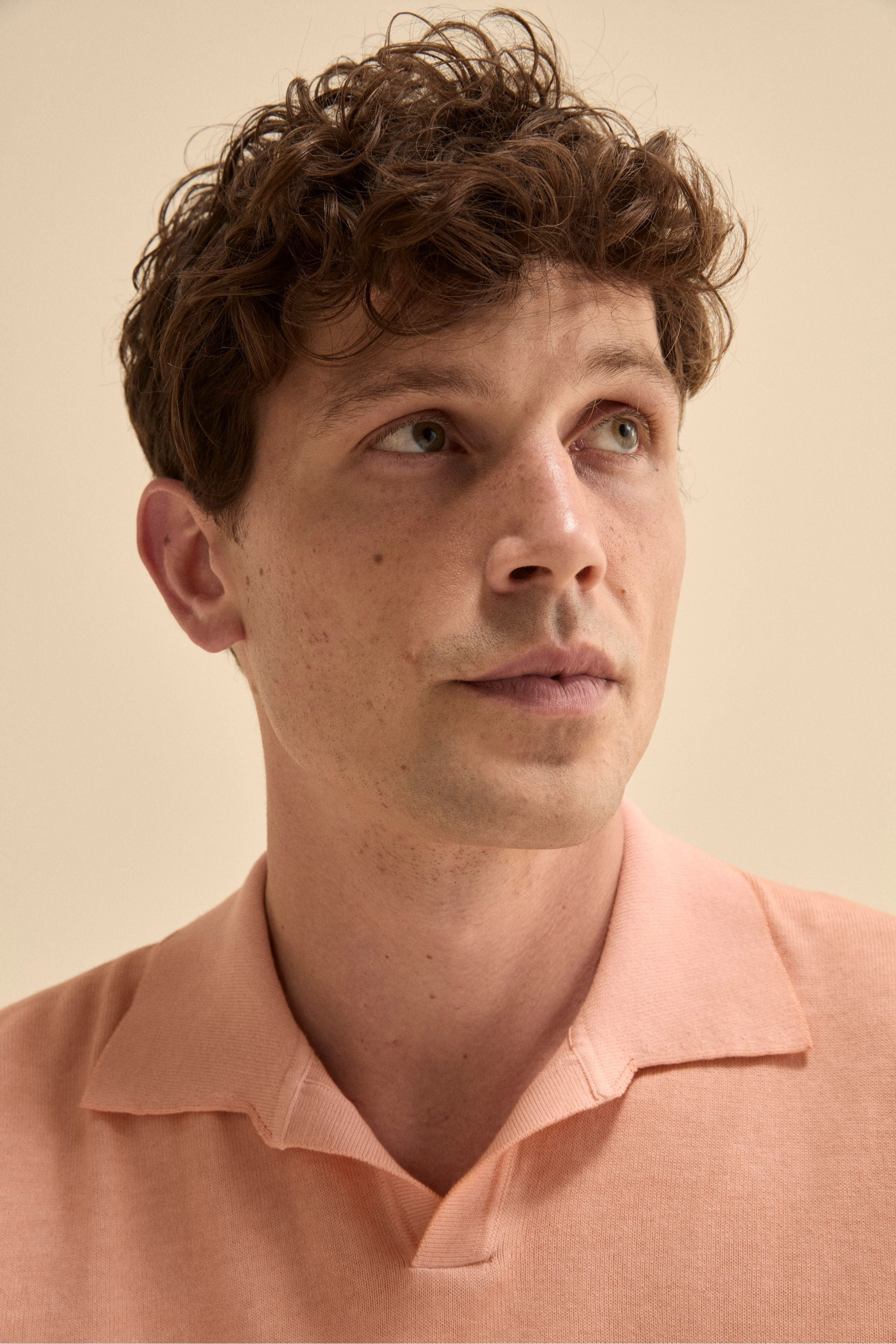 Polo Mezza Manica in Cotone Crêpe - ROSA ANTICO