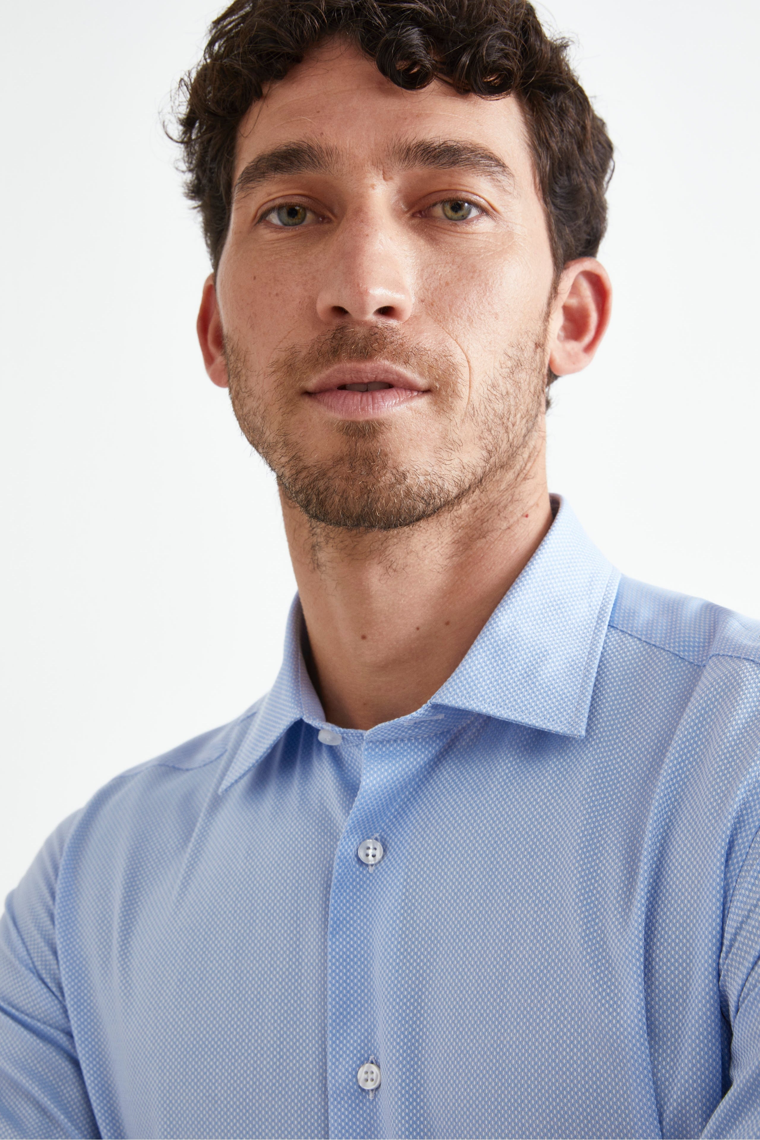 Camicia Fantasia Slim Fit - FANT. BIANCO/AZZURRO