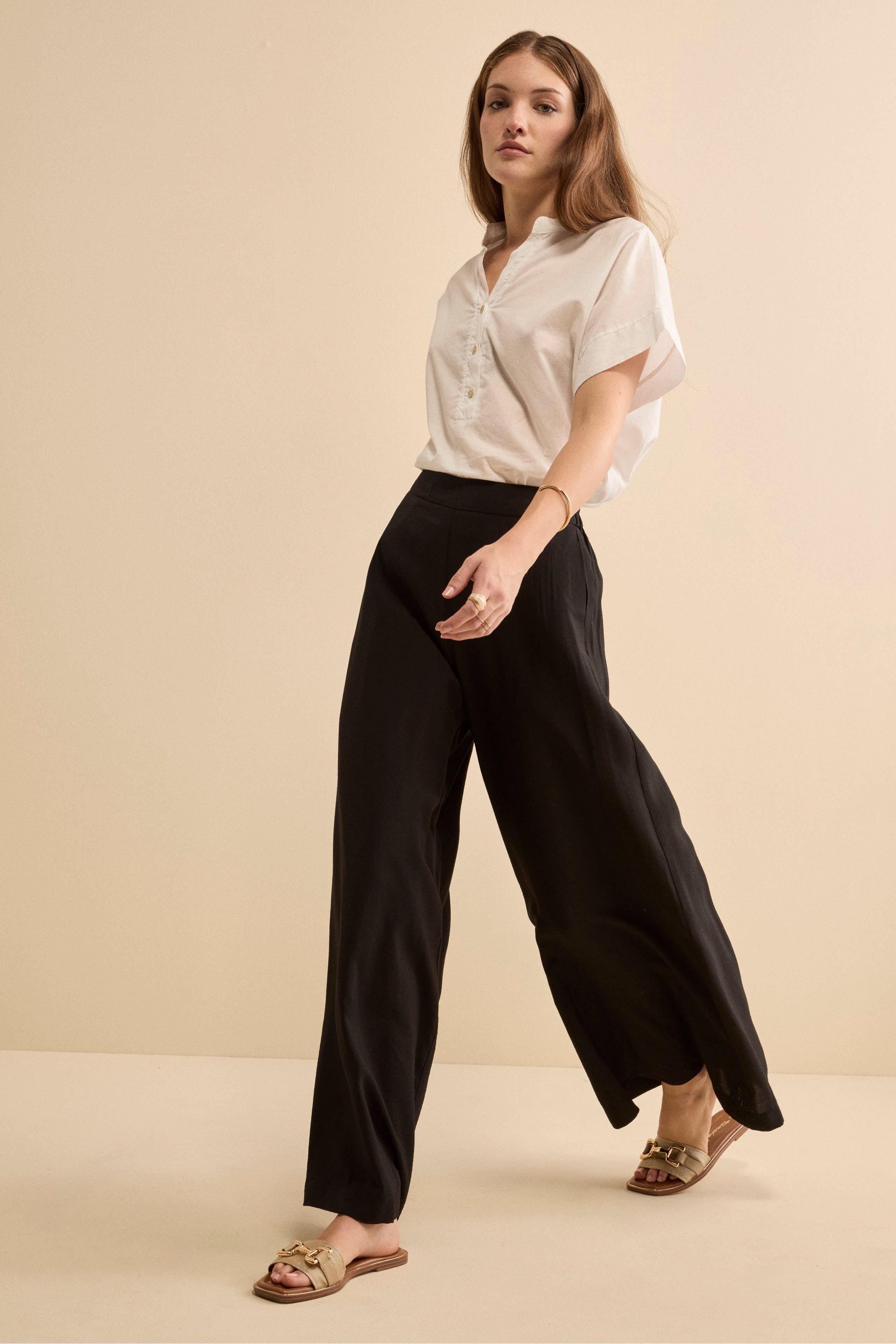 Pantalone Morbido con Elastico - NERO