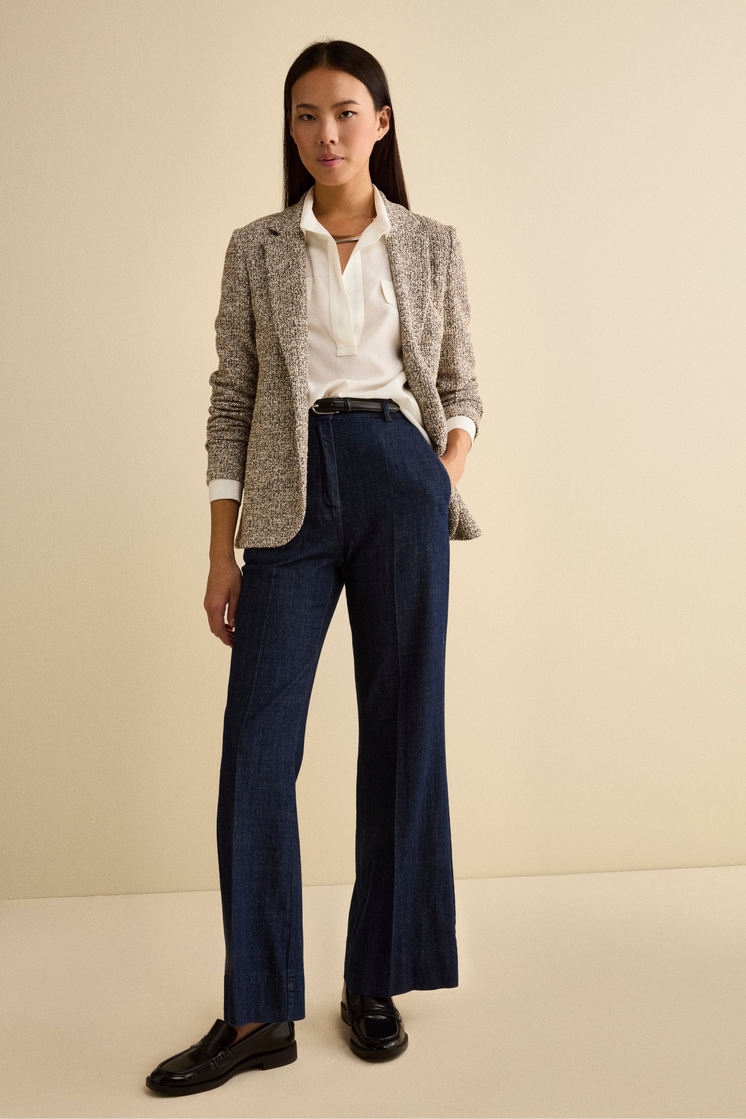 Giacca Monopetto Bouclé con Paillettes - NERO