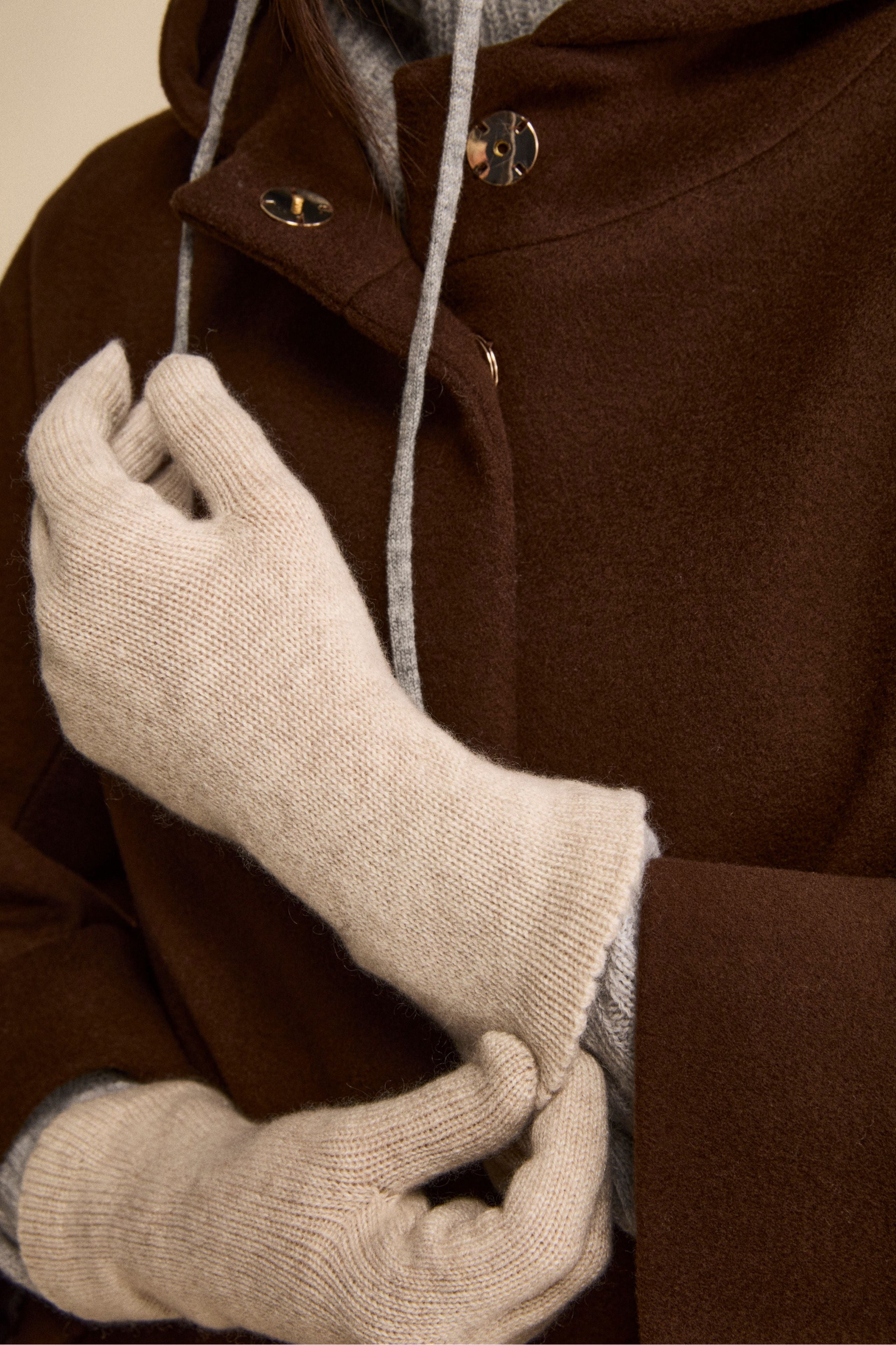 Guanti in cashmere - BEIGE