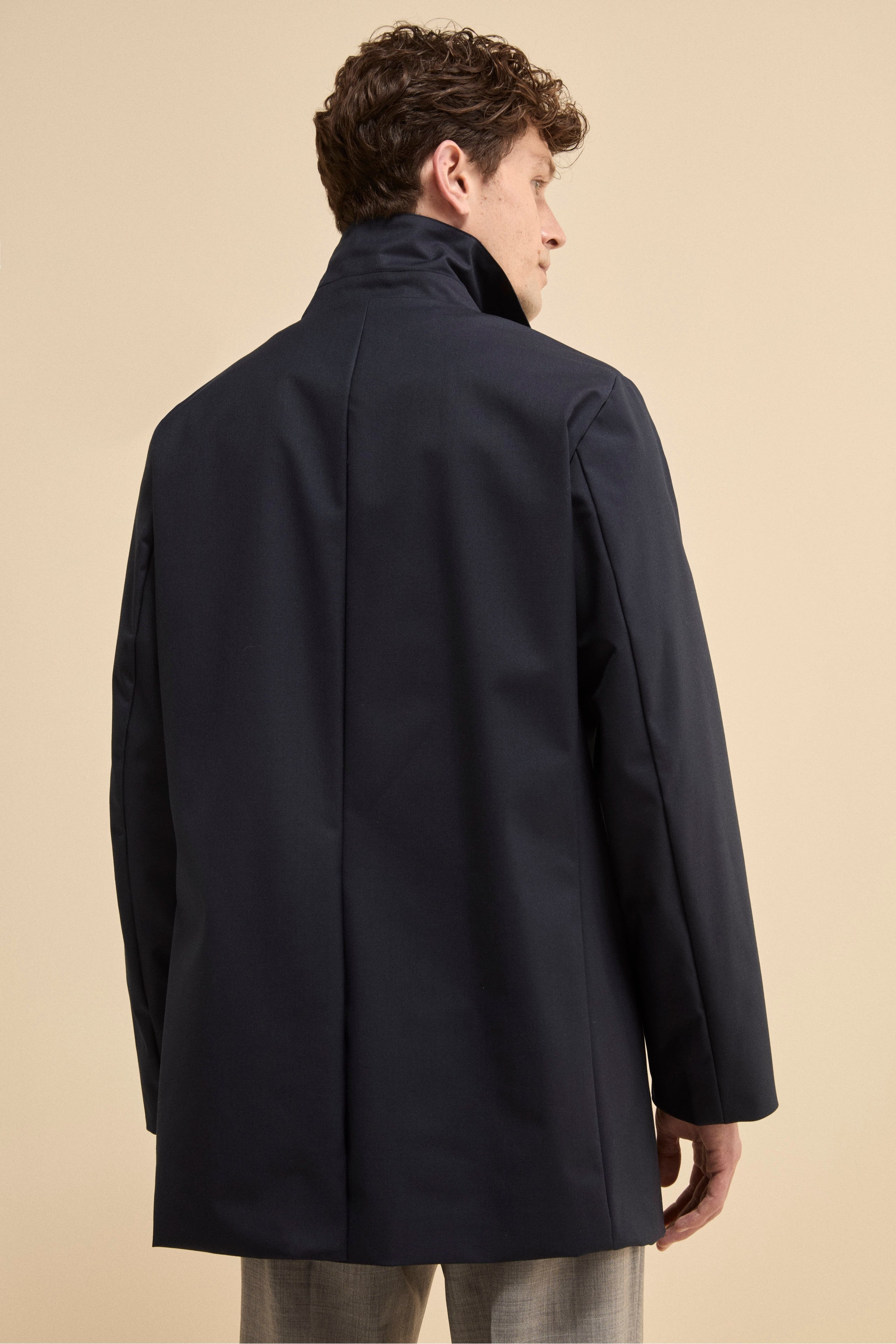 Trench Impermeabile con Pettorina - BLU