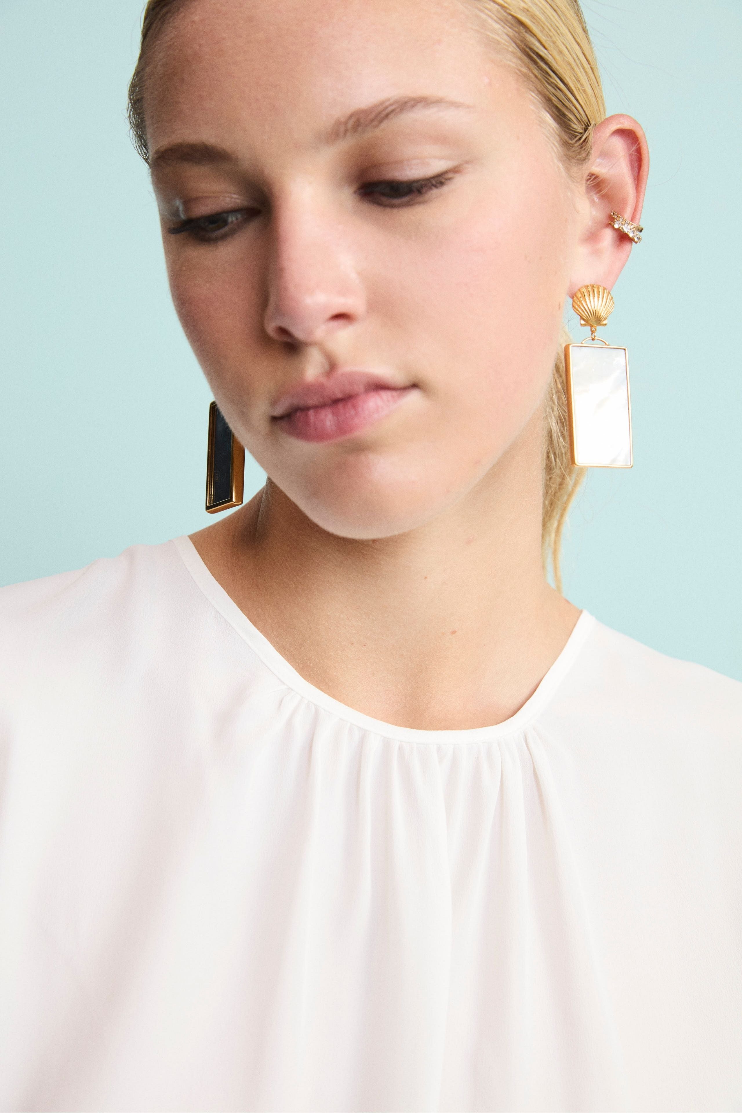 Top da Cerimonia Elegante in Misto Seta - PANNA