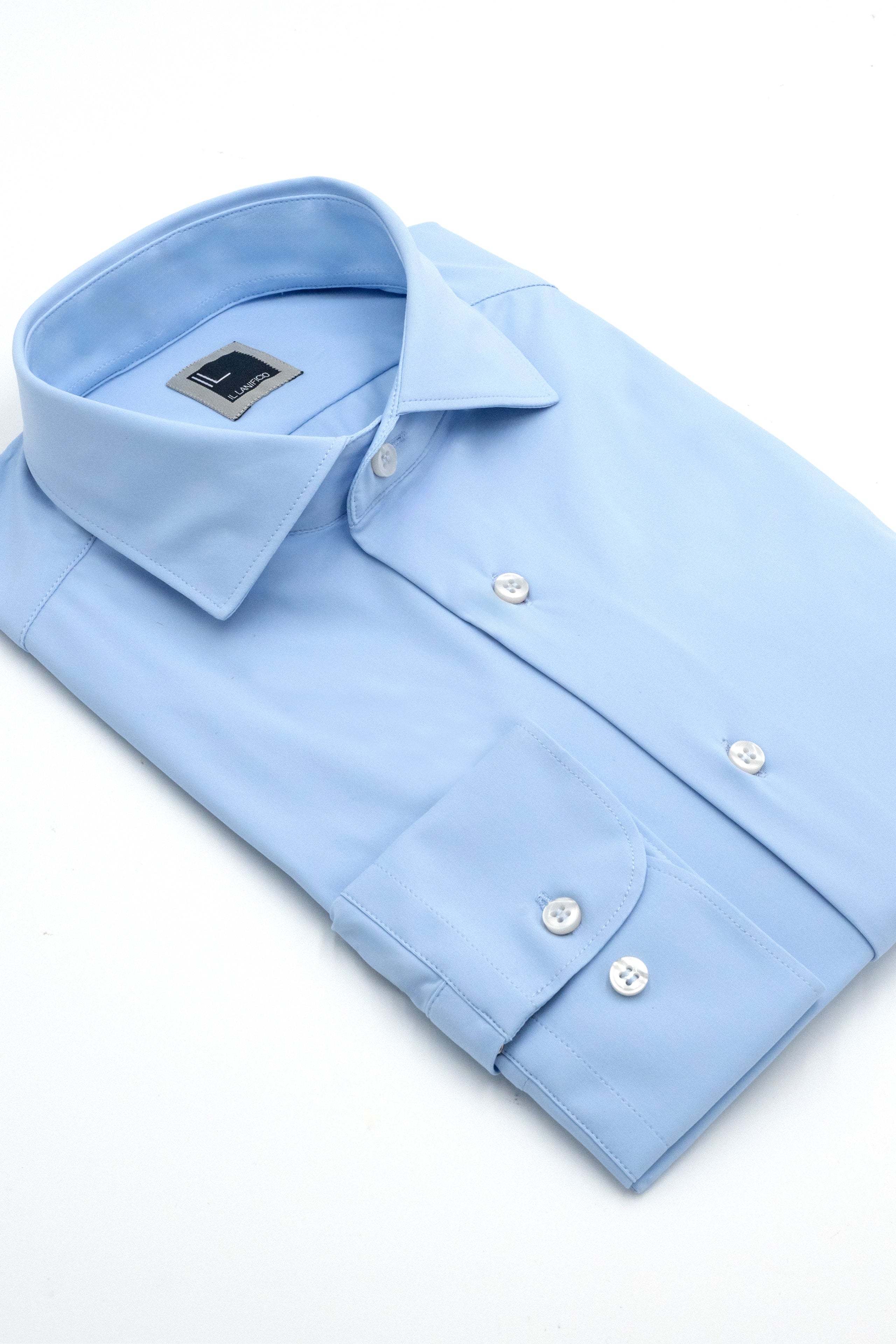 Camicia in jersey slim fit - AZZURRO
