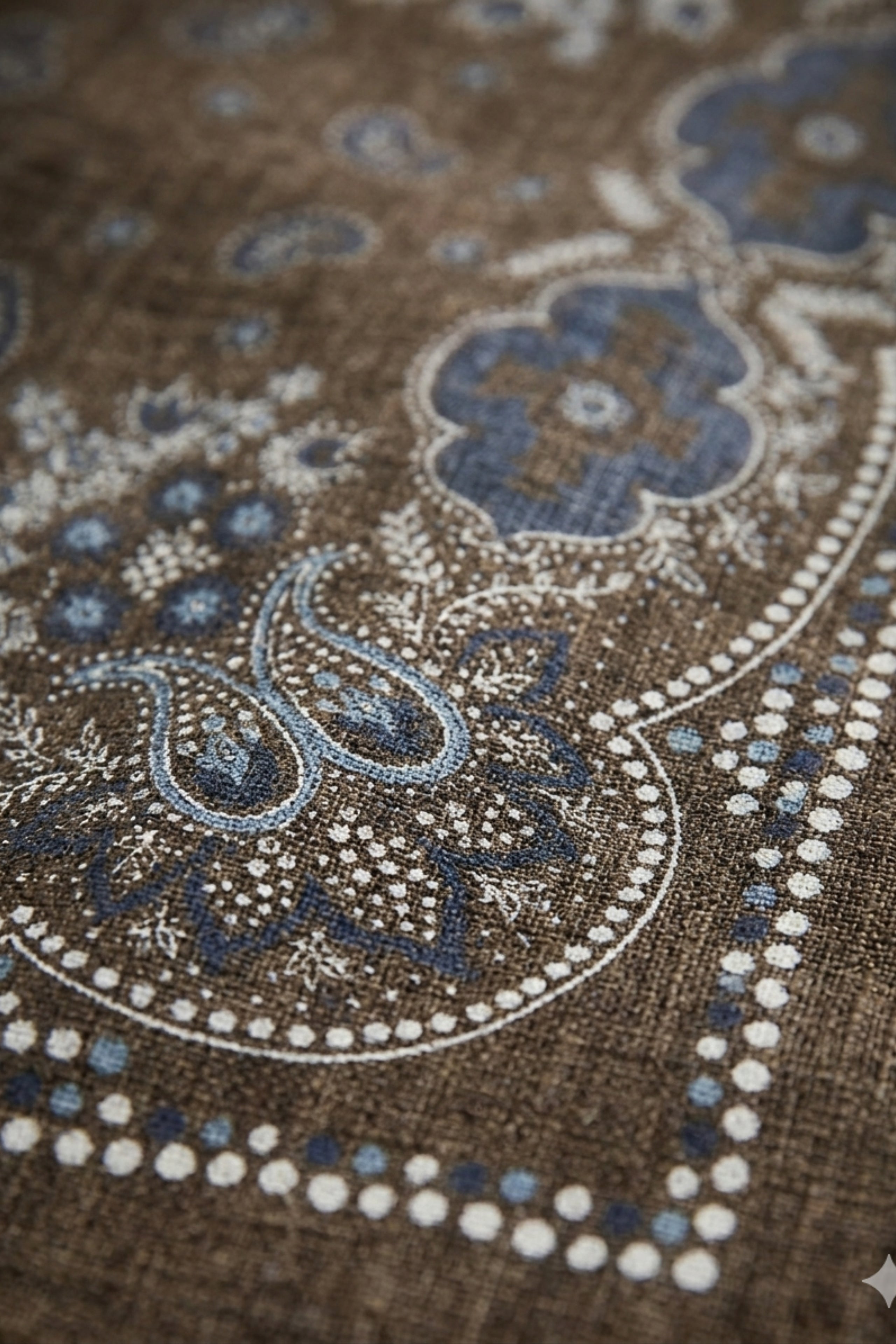 Foulard in Cotone con Stampa Fantasia - FANT. MARRONE