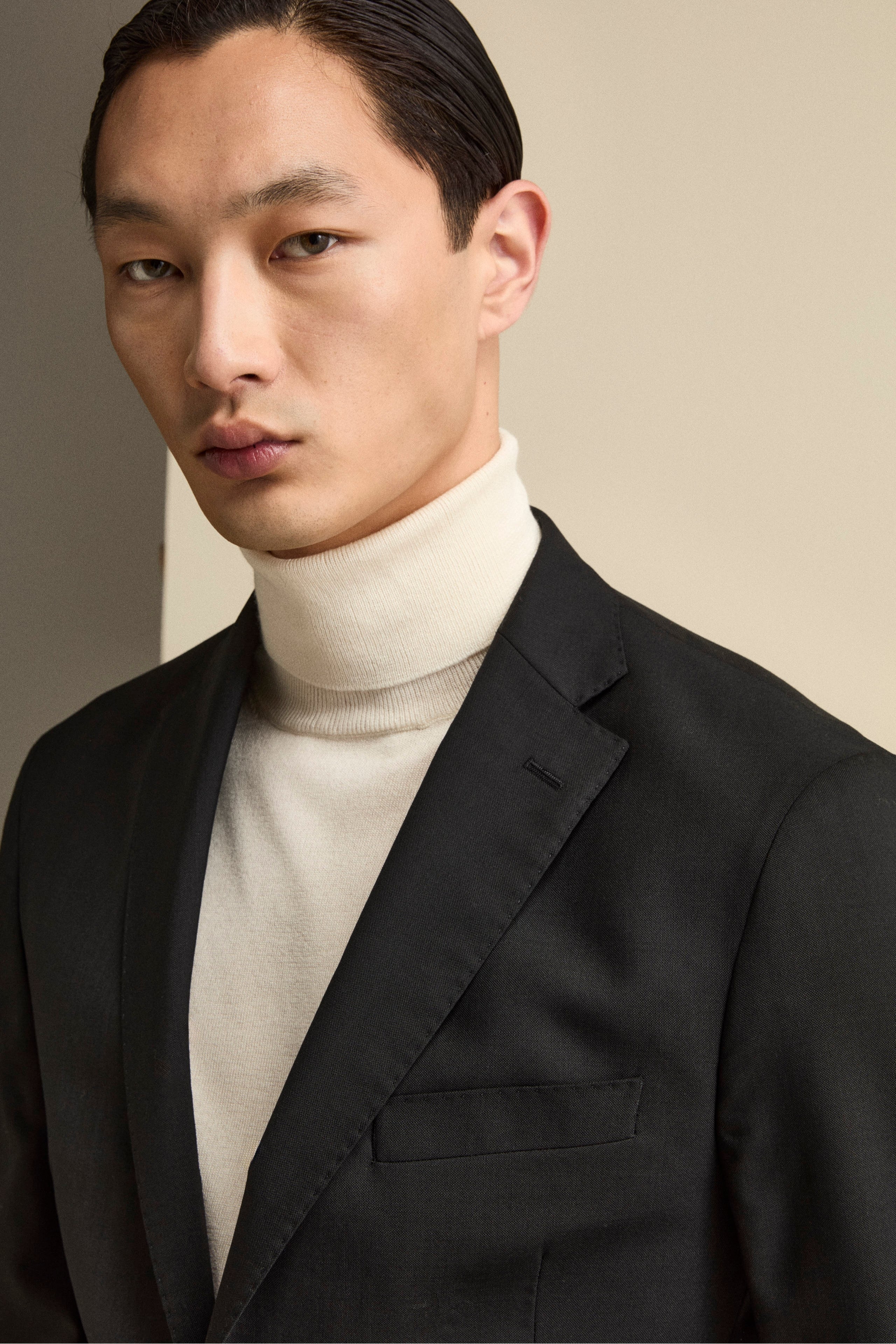 Giacca Monopetto Elegante con Revers Classico Drop 4 - NERO