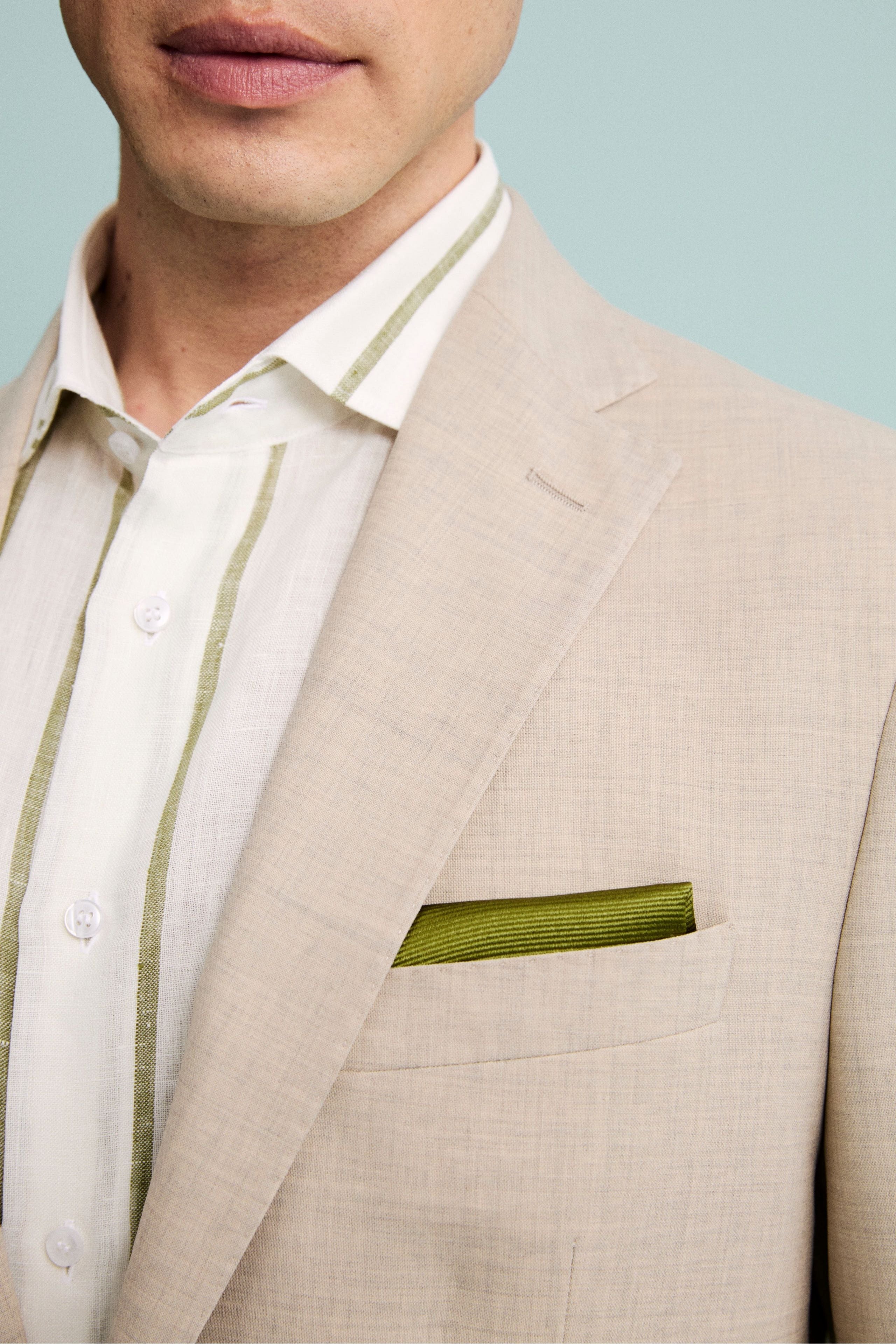 Pochette Elegante in Seta - VERDE MARRONE