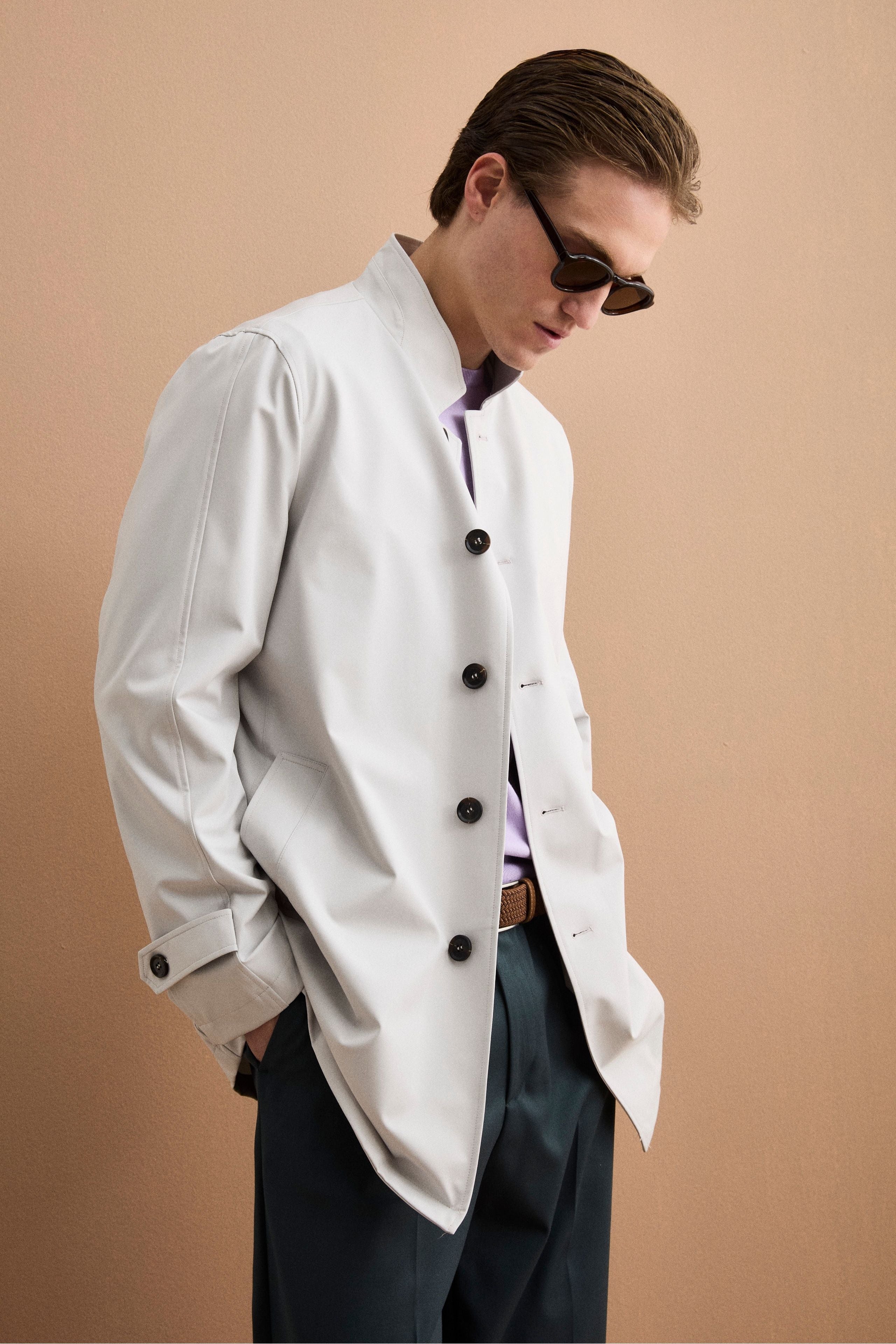 Impermeabile Monopetto Semifoderato - GHIACCIO