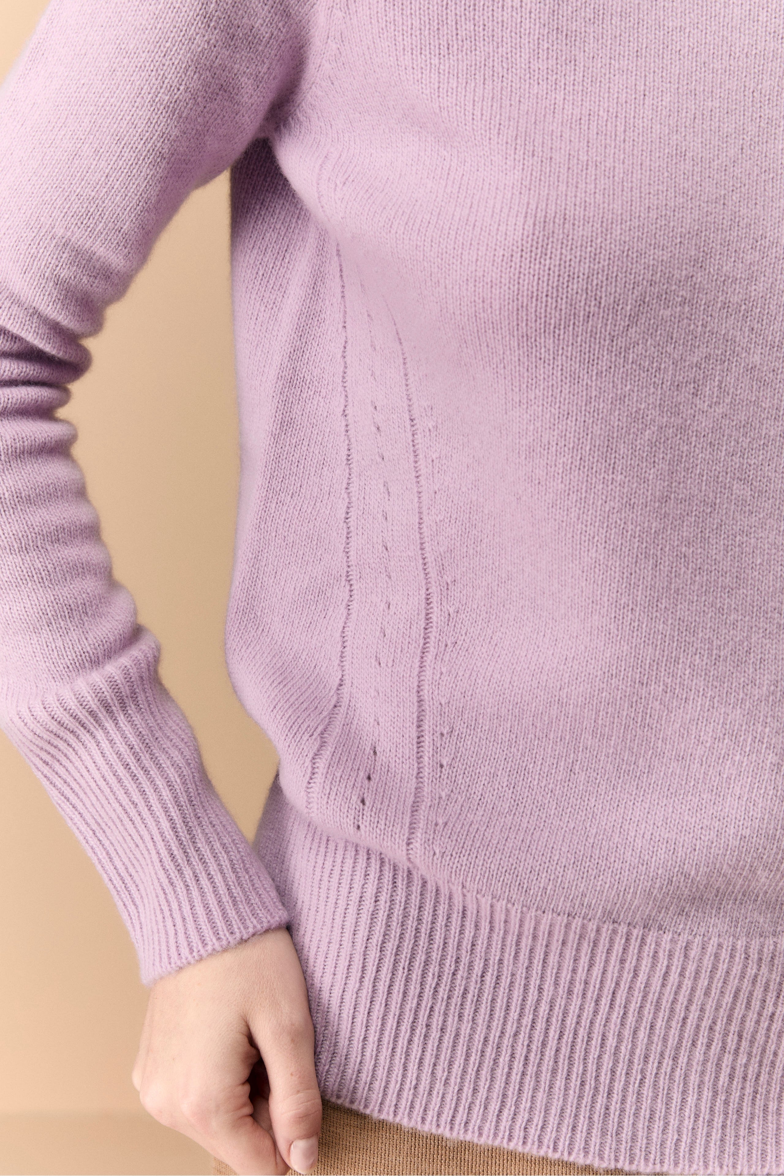 Girocollo Traforato in Lana Merino - LILLA