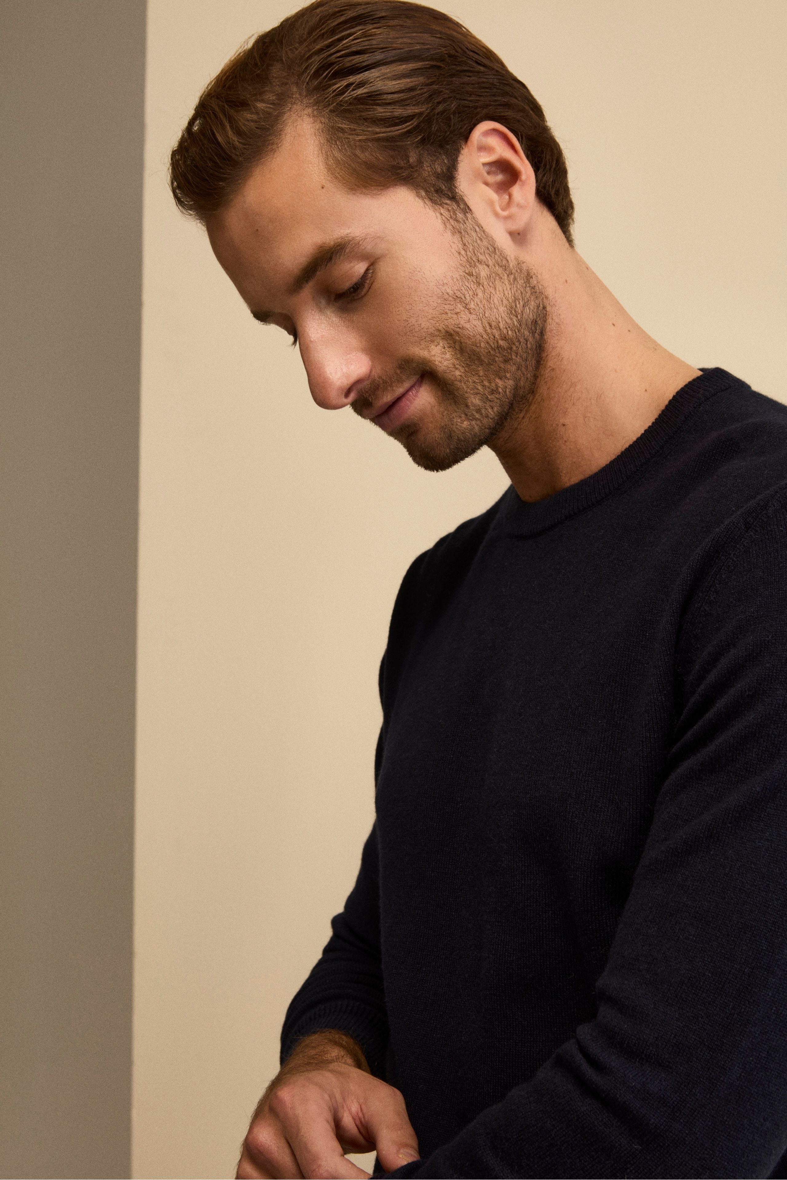 Girocollo in cashmere e seta - BLU