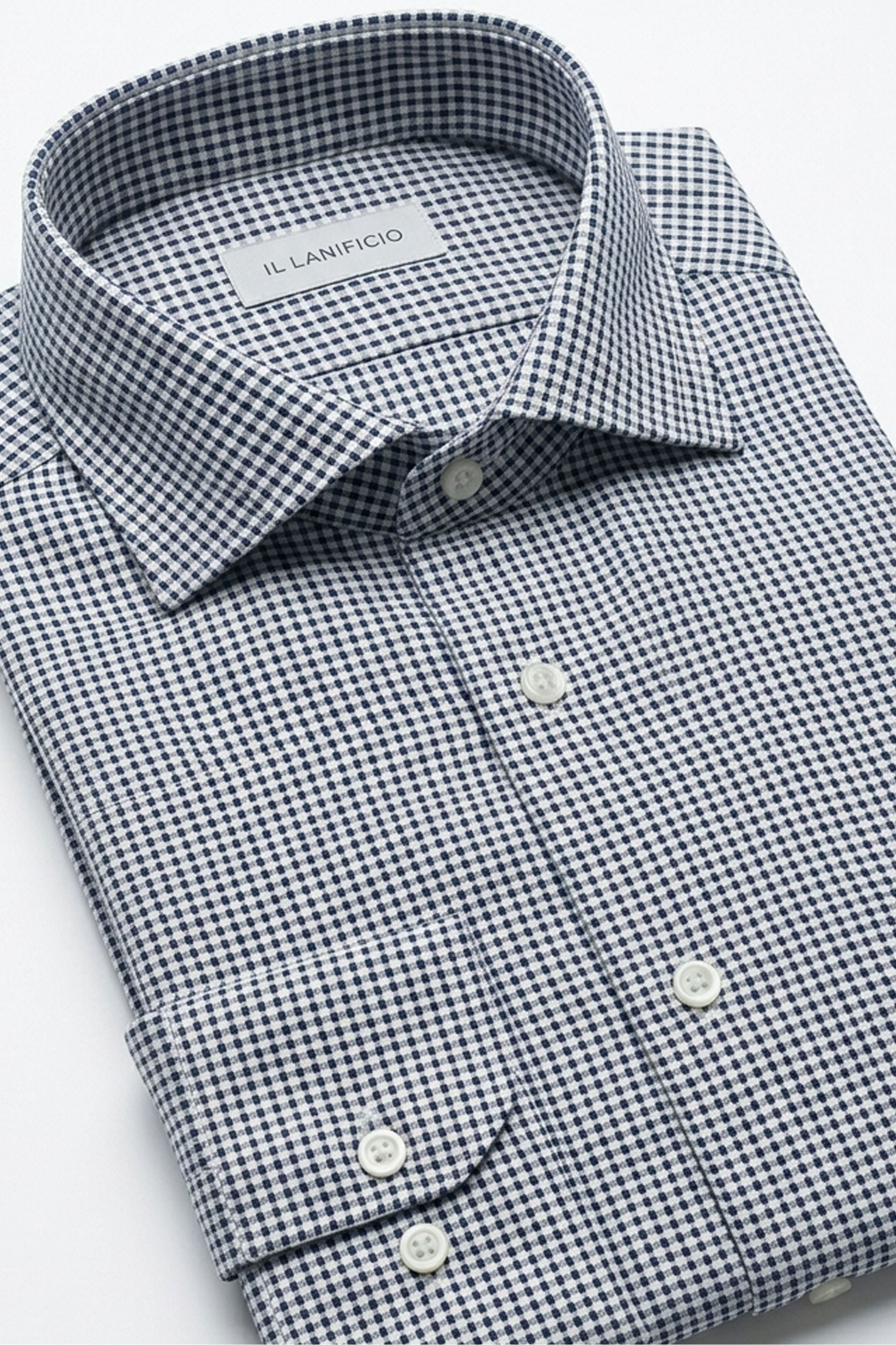 Camicia Uomo Slim Fit - BLU MICROEFFETTO