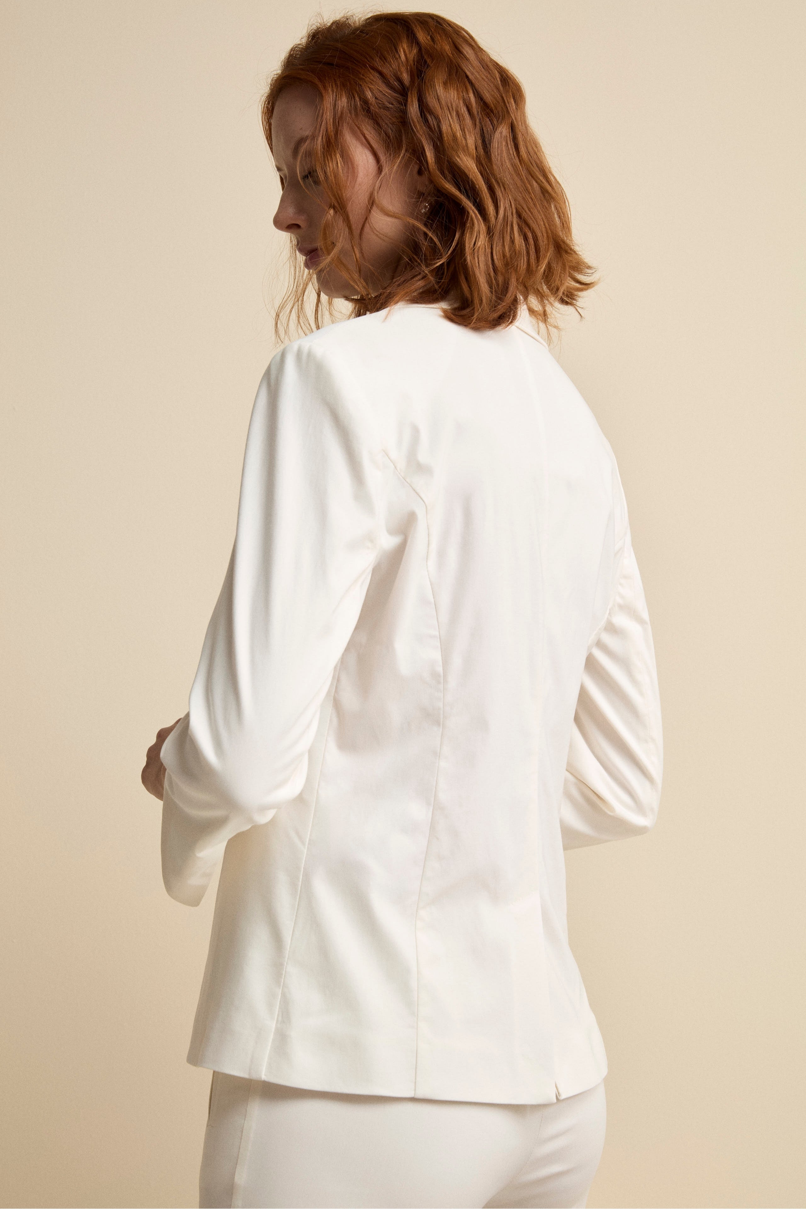 Giacca Basic in Bengalina - BIANCO