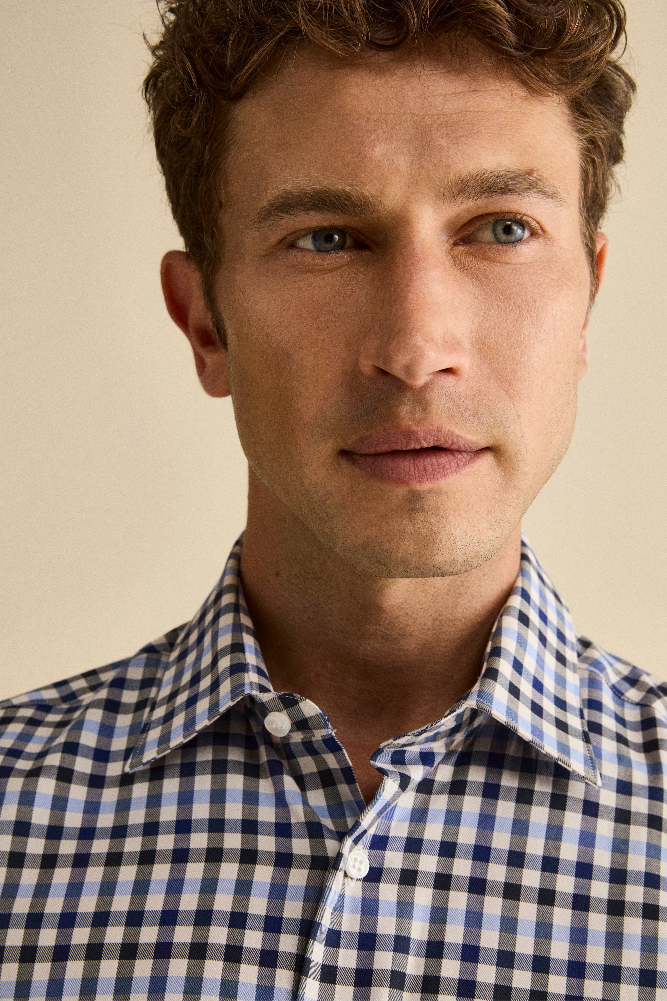 Camicia Check Regular Fit in Cotone - BLU QUADRI