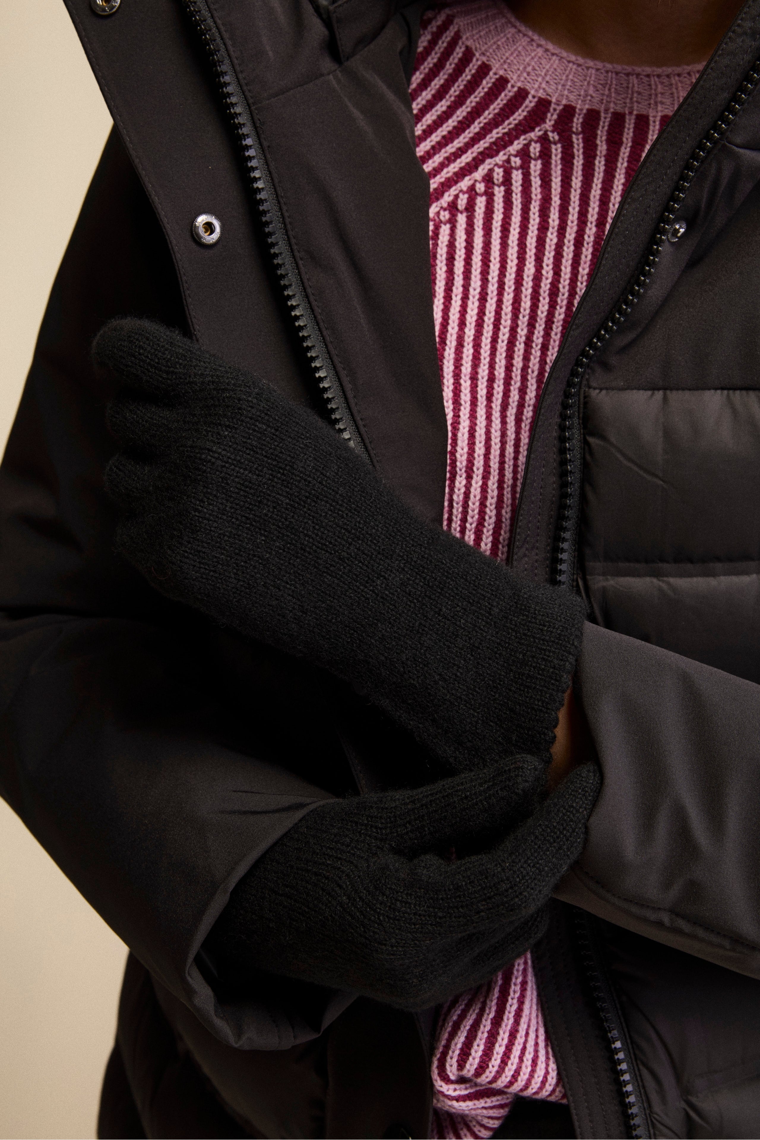 Guanti in cashmere - NERO