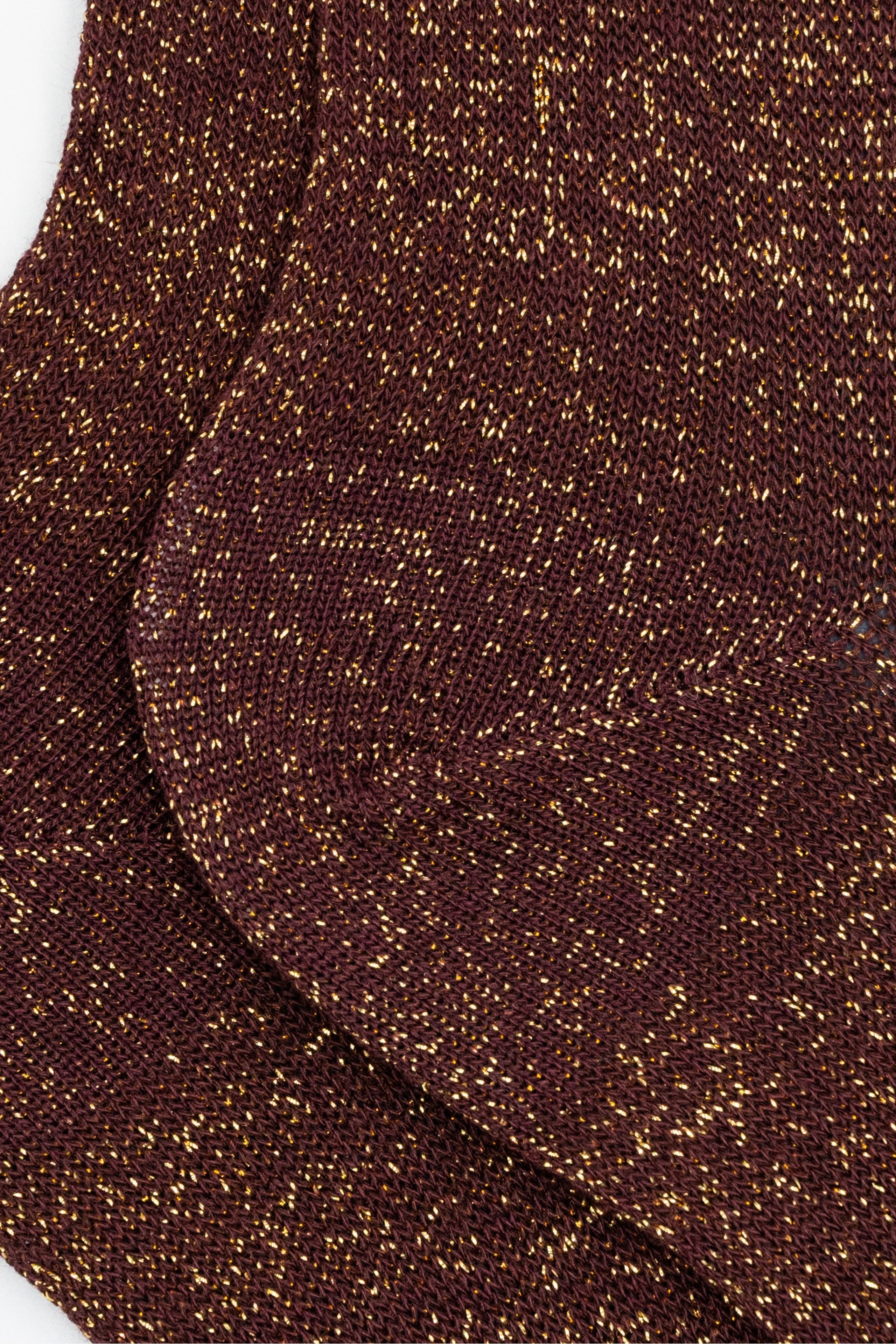 Calze Corte in Cotone con Lurex - BORDEAUX