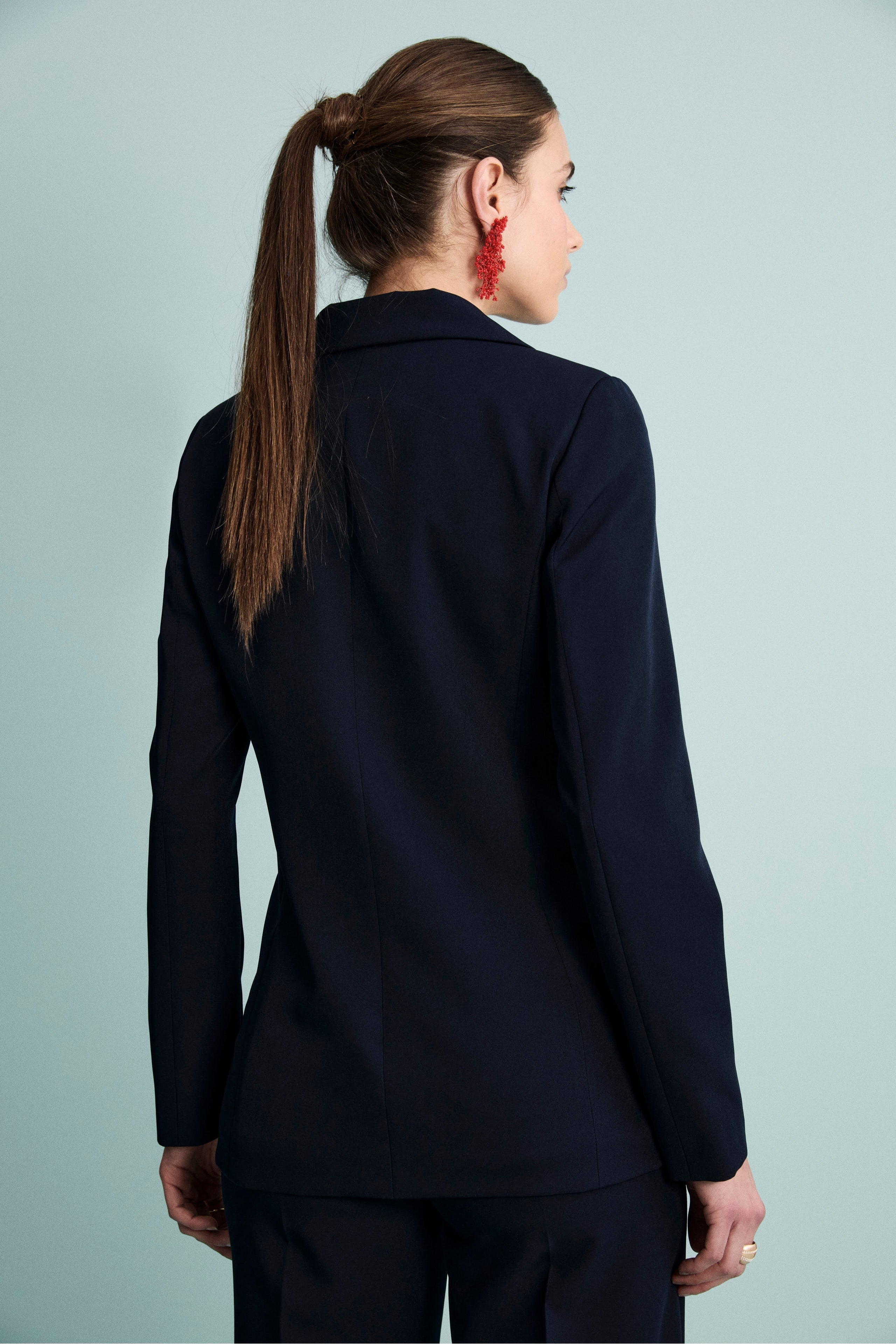 Blazer Elegante con Revers a Lancia - BLU