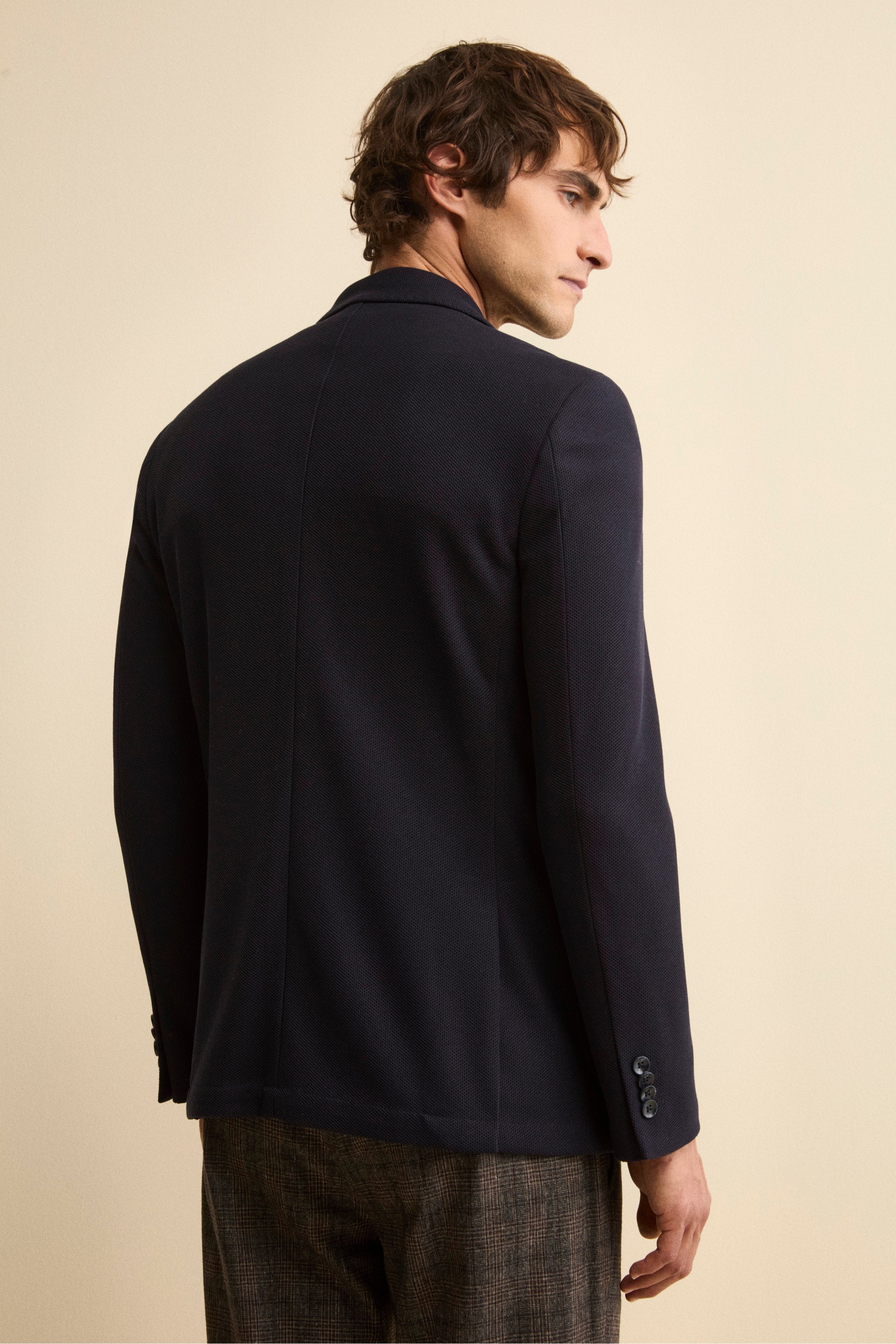 Giacca Semifoderata Doppiopetto Regular Fit - NAVY