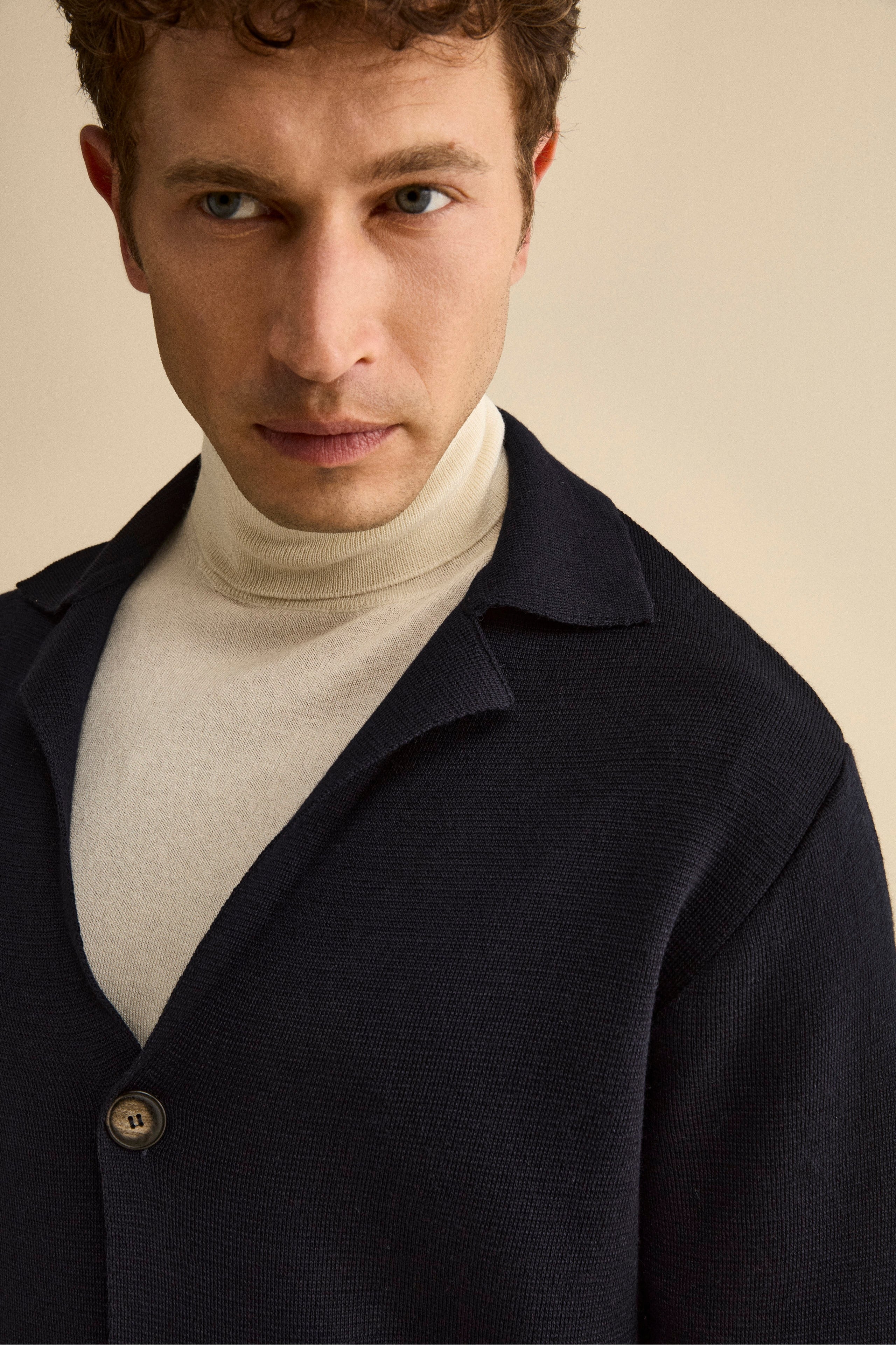 Cardigan con Tasche e Bottoni in Misto Lana - BLU