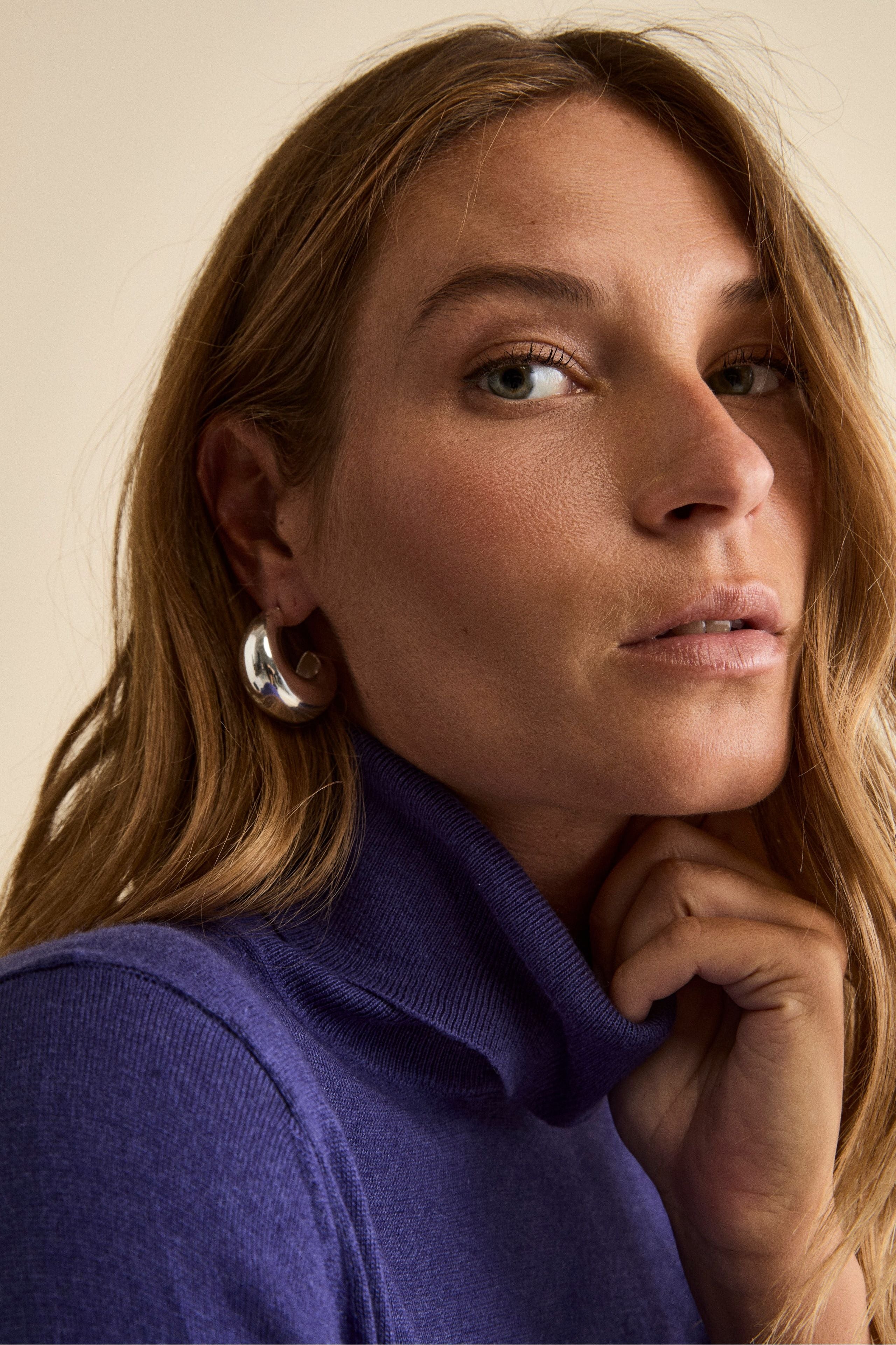 Maglia Dolcevita in Seta e Cashmere Extrafine - BLU APERTO