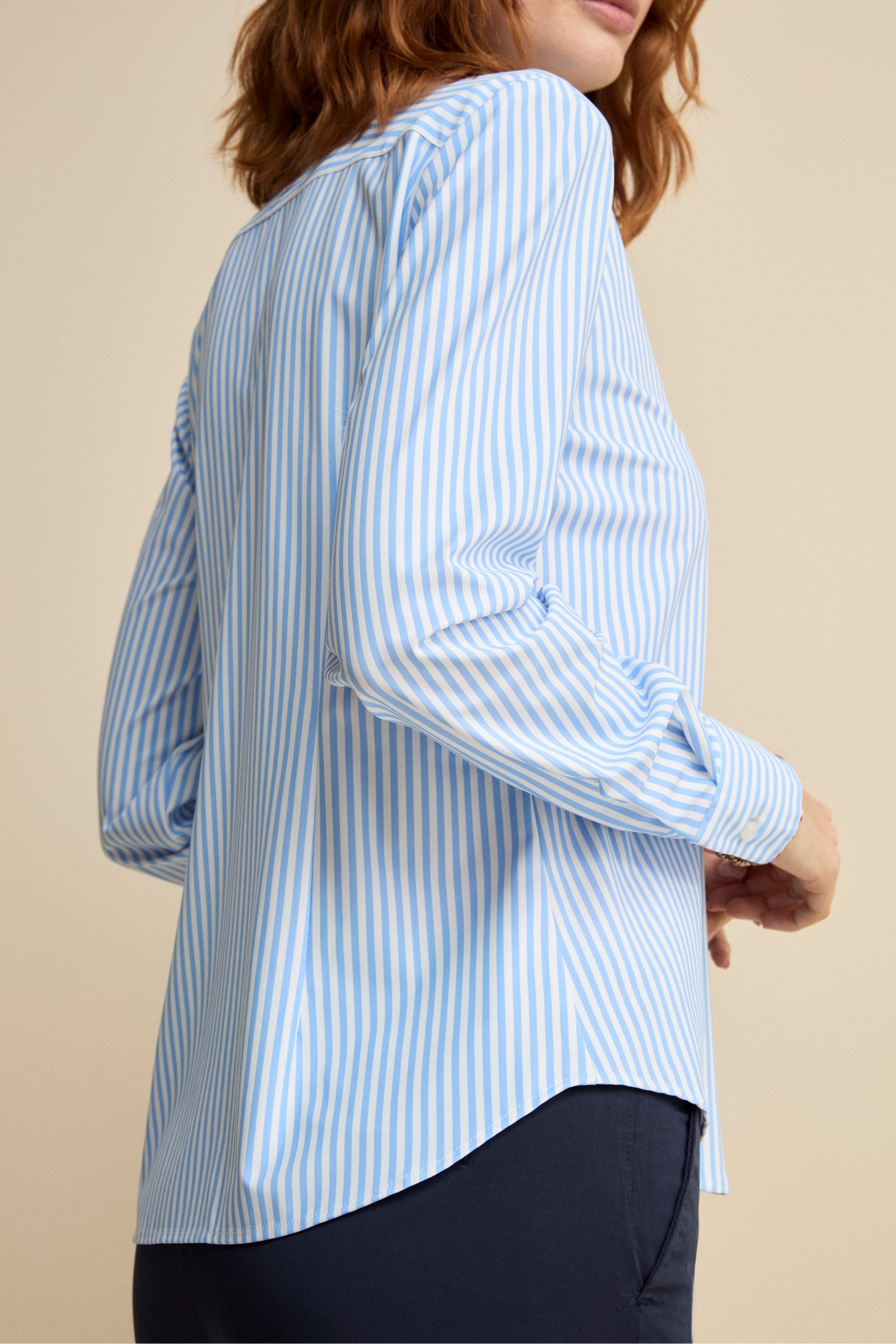 Camicia Fantasia Over in Tessuto Tecnico - AZZURRO RIGATO