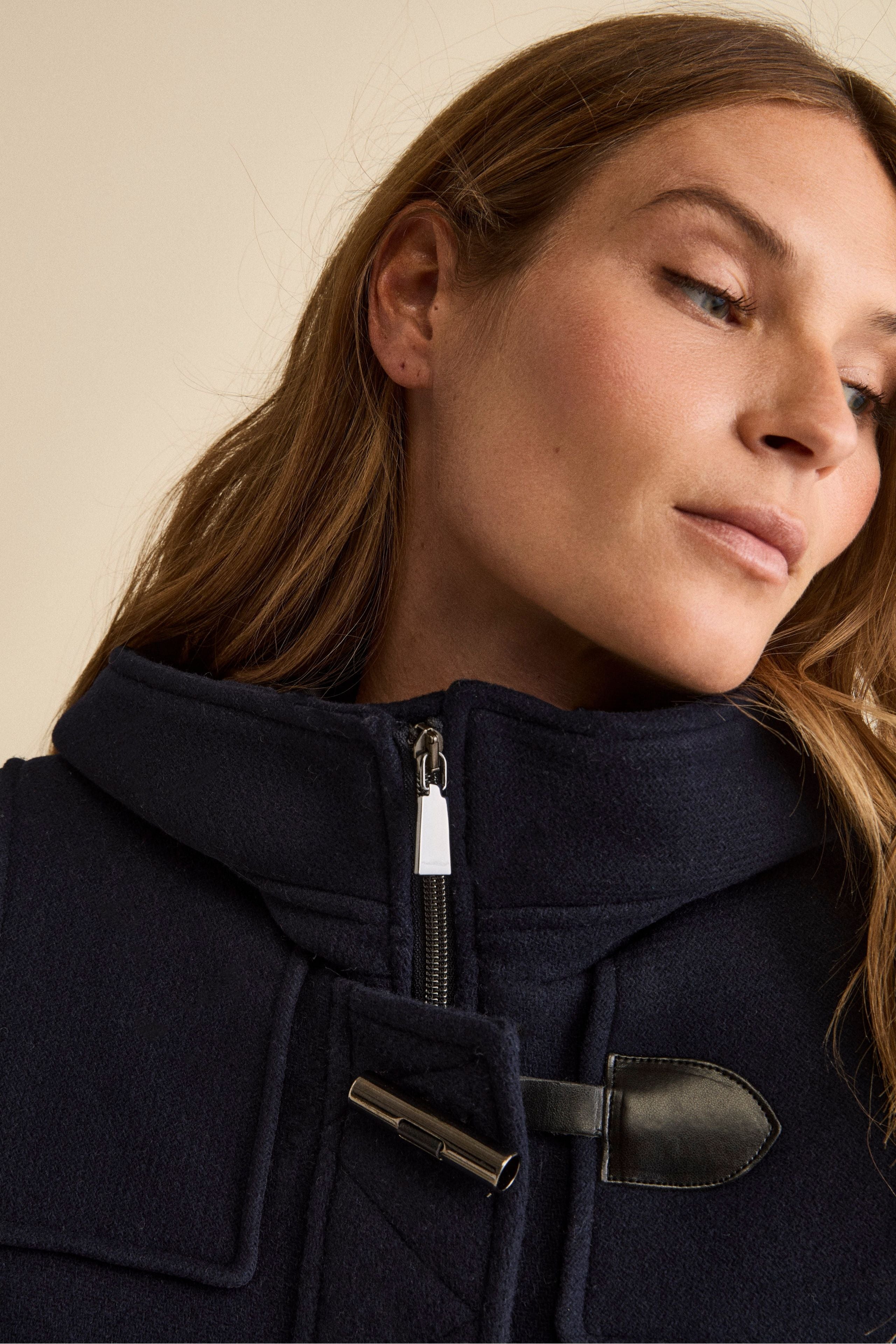 Cappotto Montgomery Misto Lana con Cappuccio - BLU