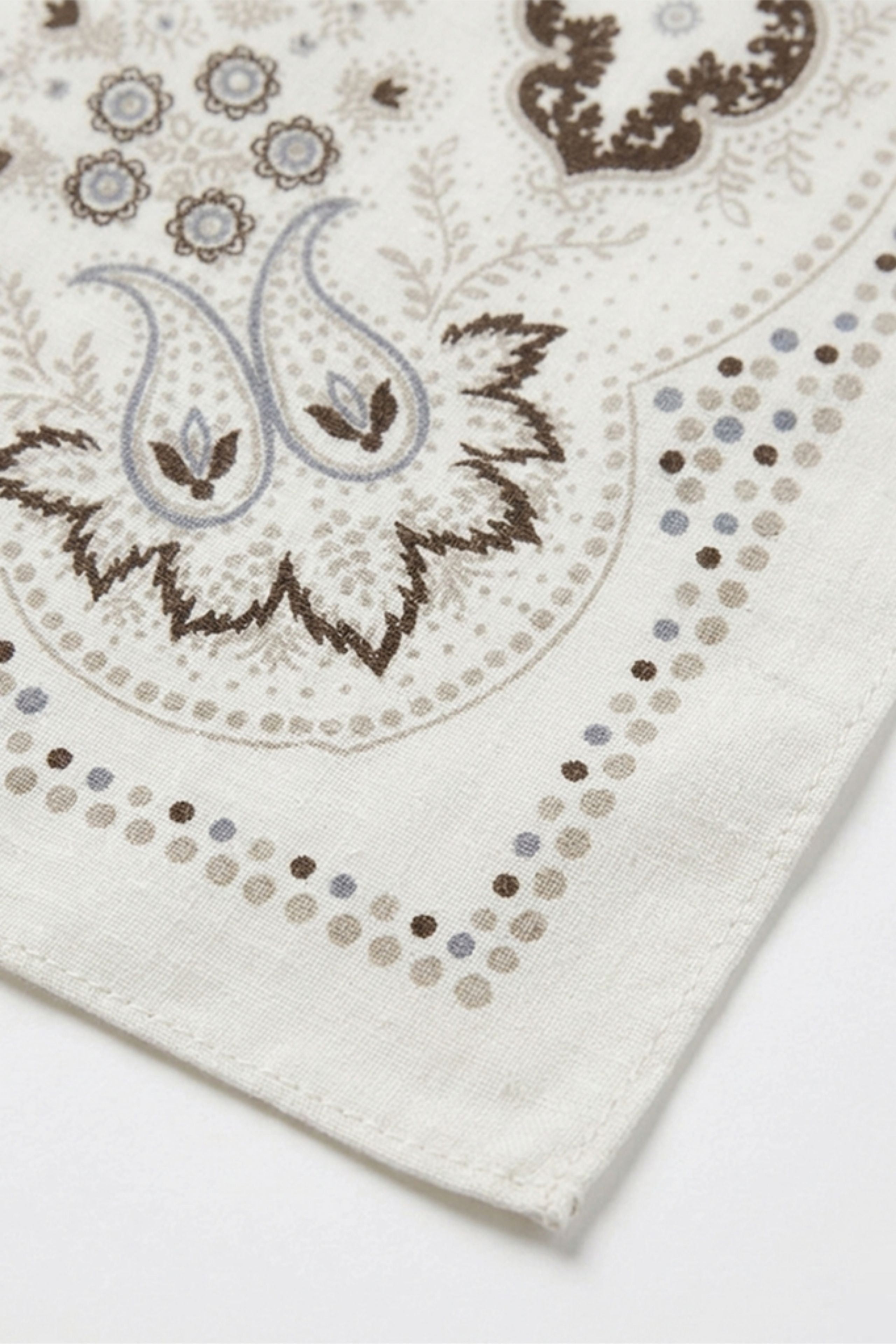Foulard in Cotone con Stampa Fantasia - FANT. BEIGE
