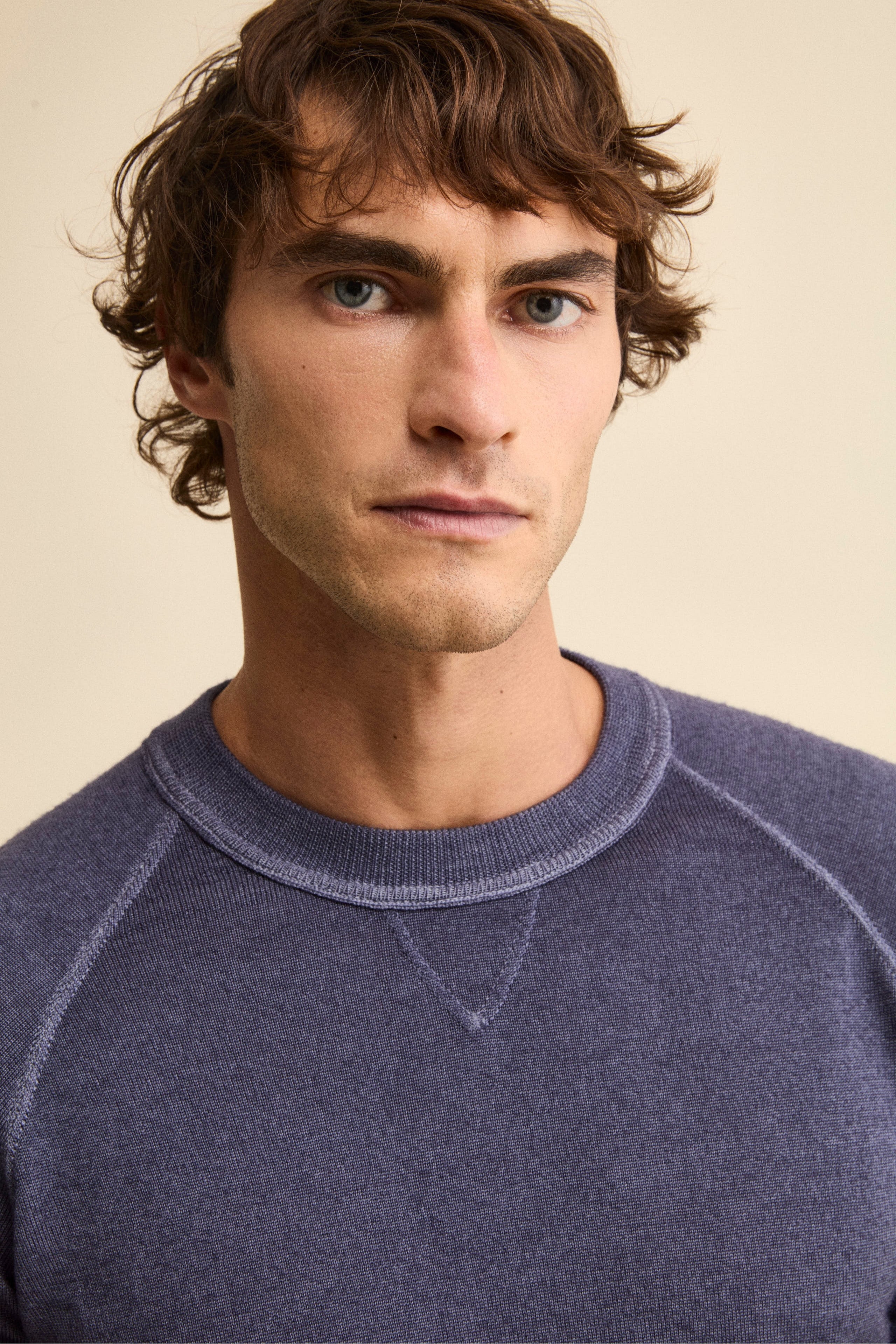 Maglia Girocollo Raglan in Lana Merino - JEANS