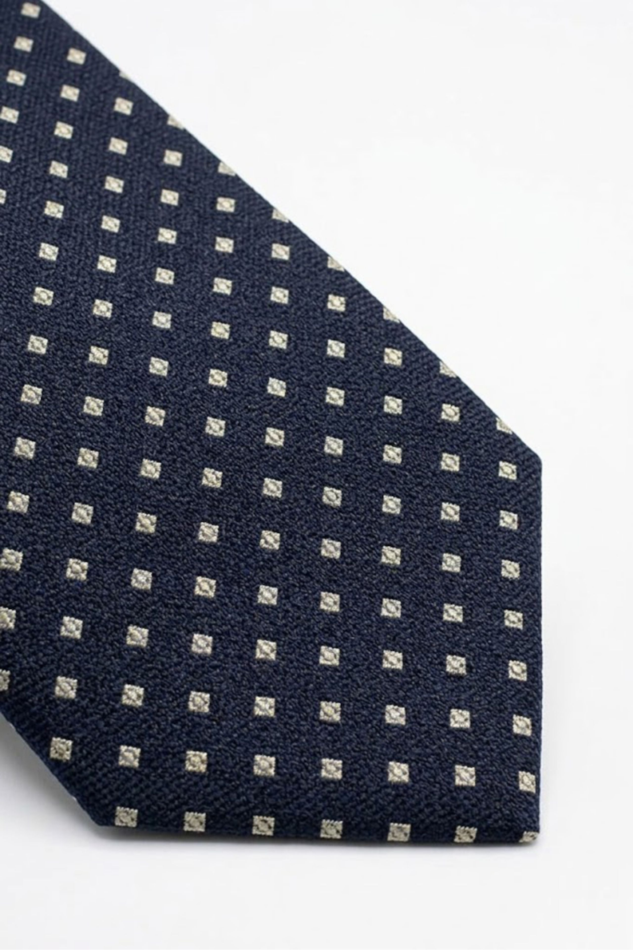 Cravatta Jacquard in Seta Blu a Quadri - BLU QUADRI
