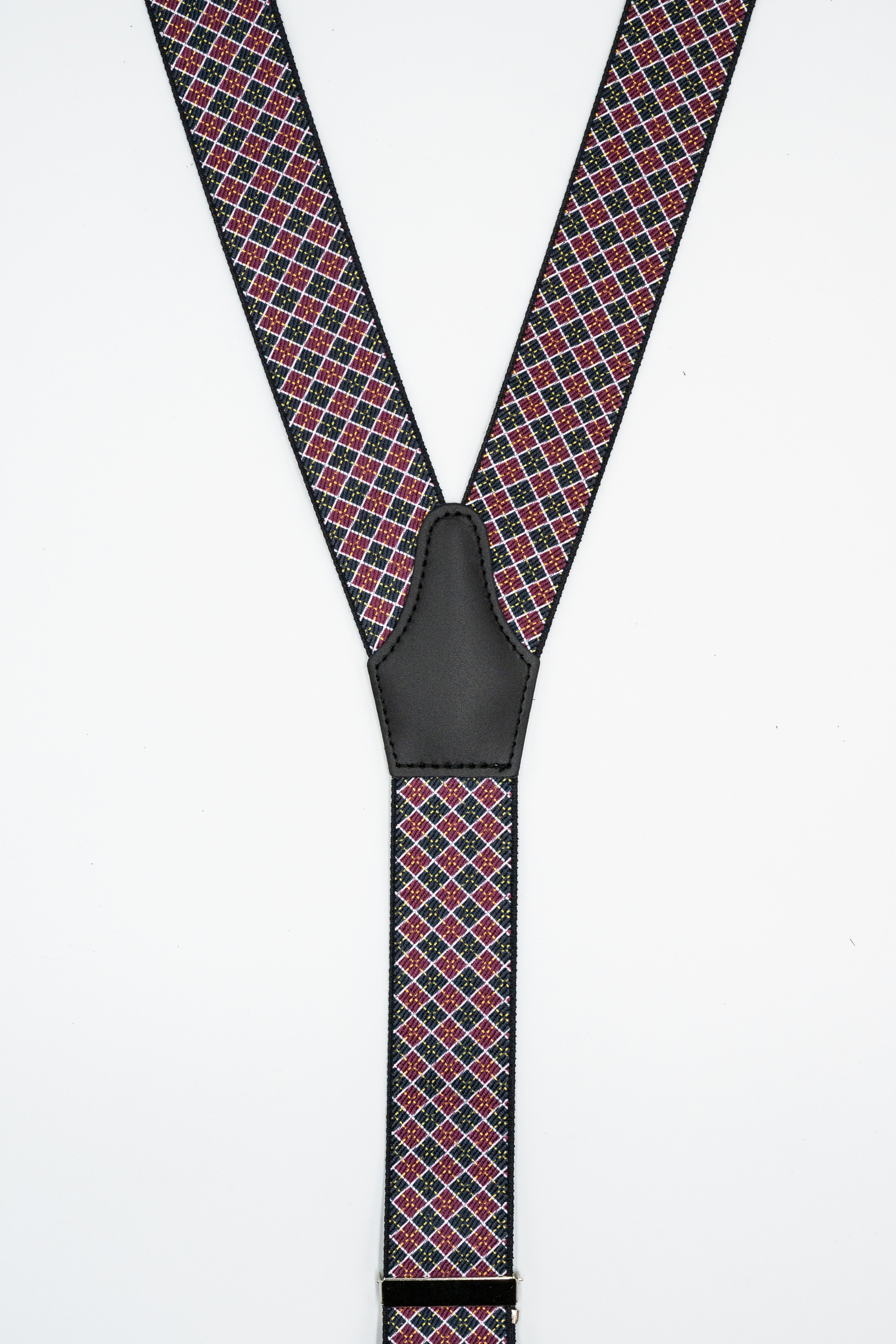 Bretelle con Clip e Asole in Pelle - FANT. BLU/ROSSO