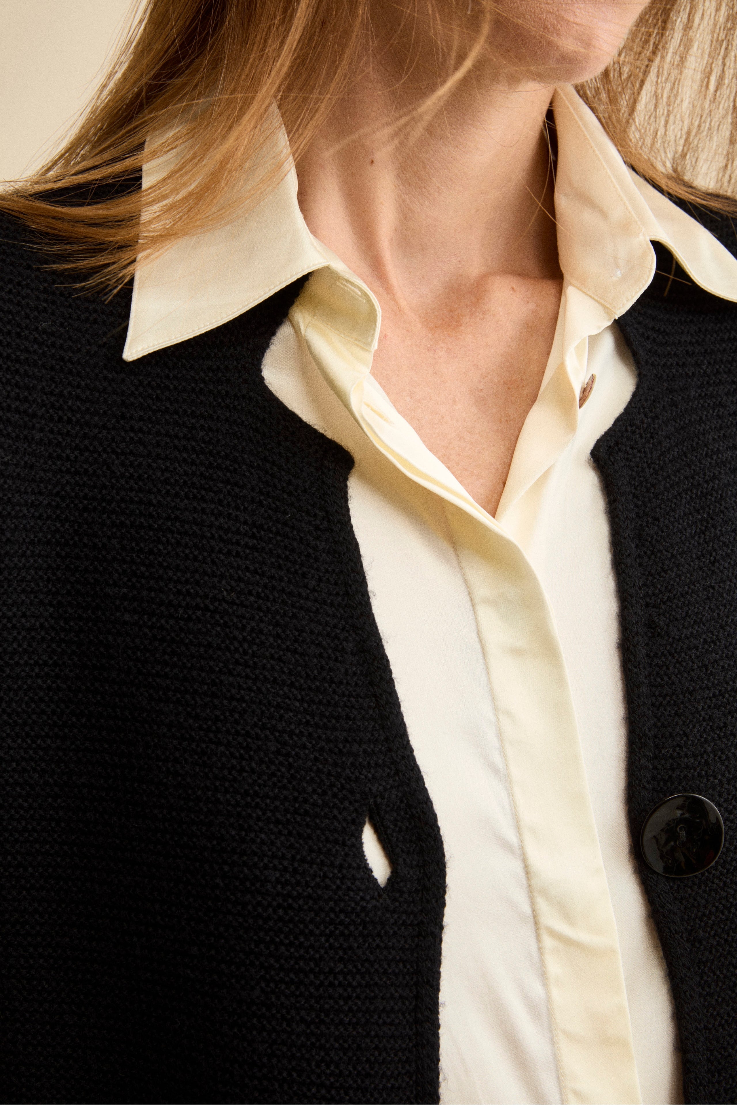 Cardigan in lana Merino - NERO